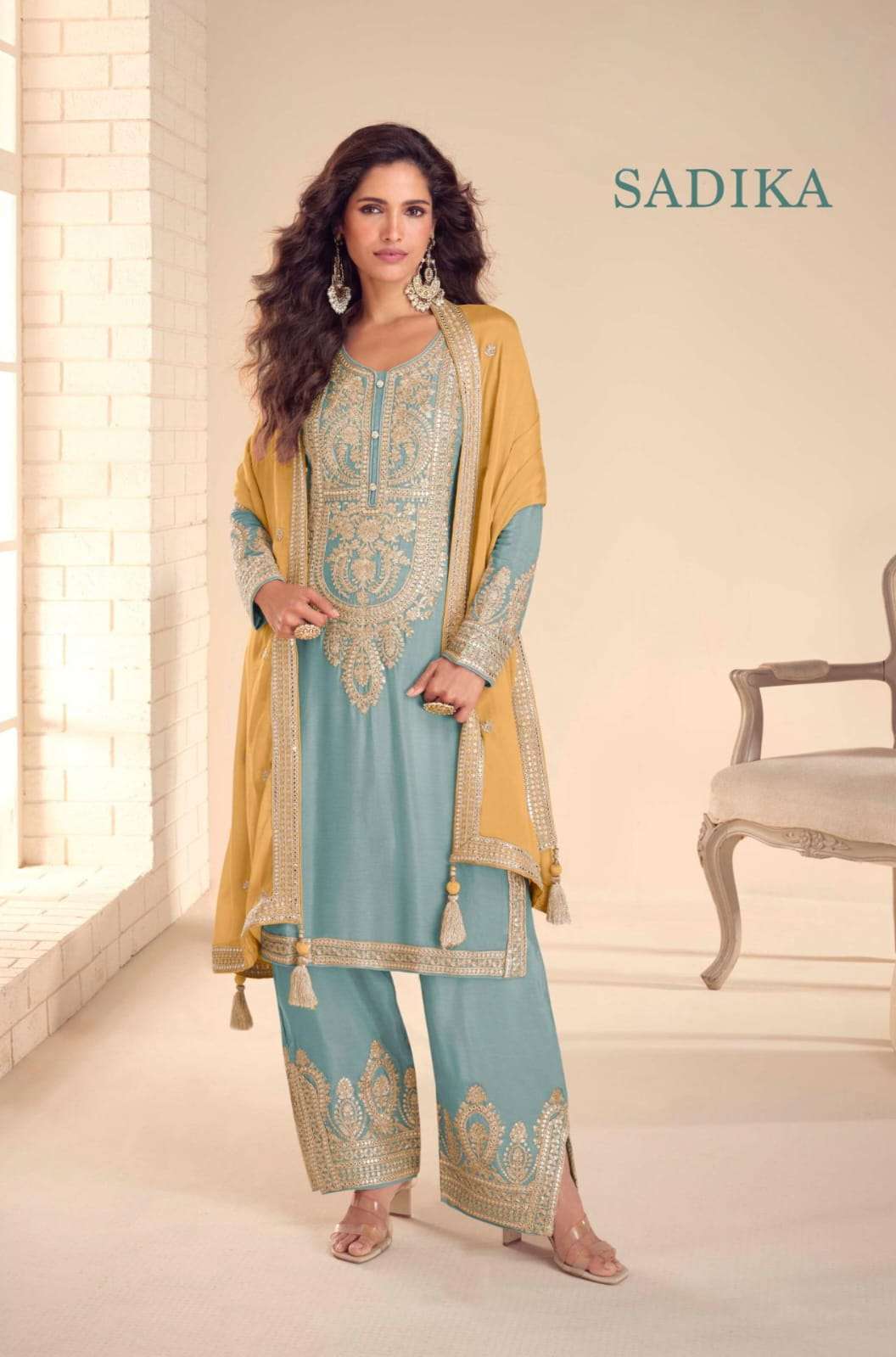 gulkayra sadika real chinon heavy embroidered readymade premium designer salwar suit collection