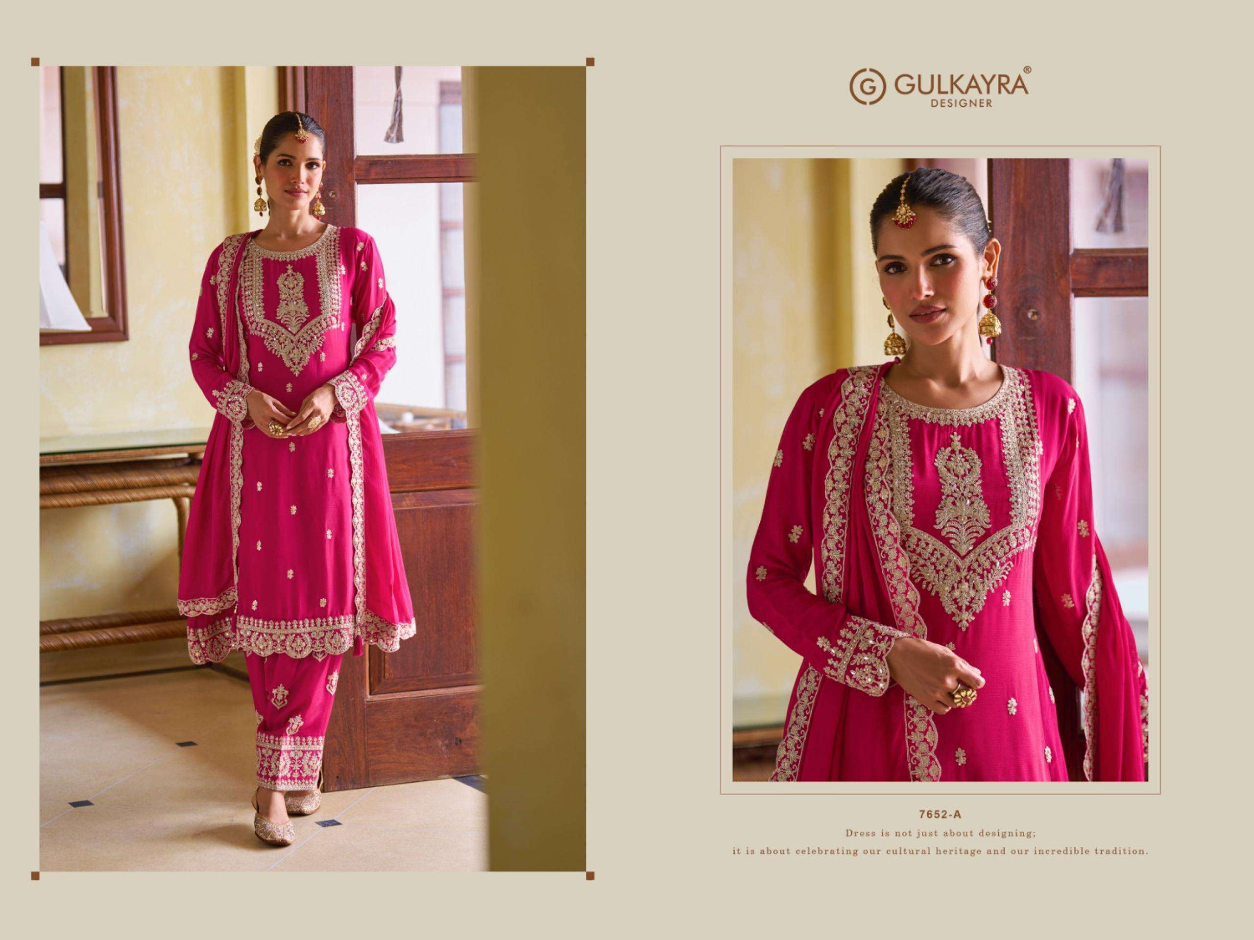 Harley gulkayra real chinon heavy embroidery pakistani suit collection
