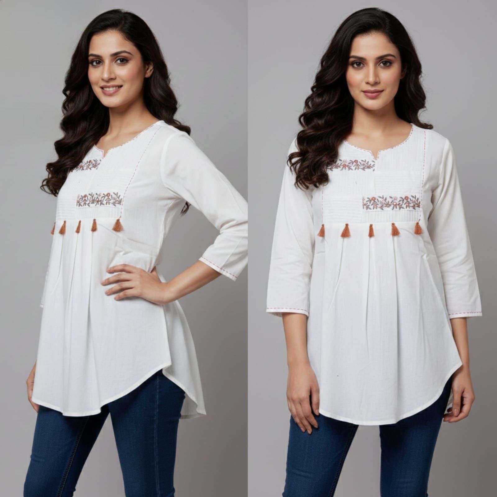 Romania Fancy cotton flex Embroidery Short Tops online