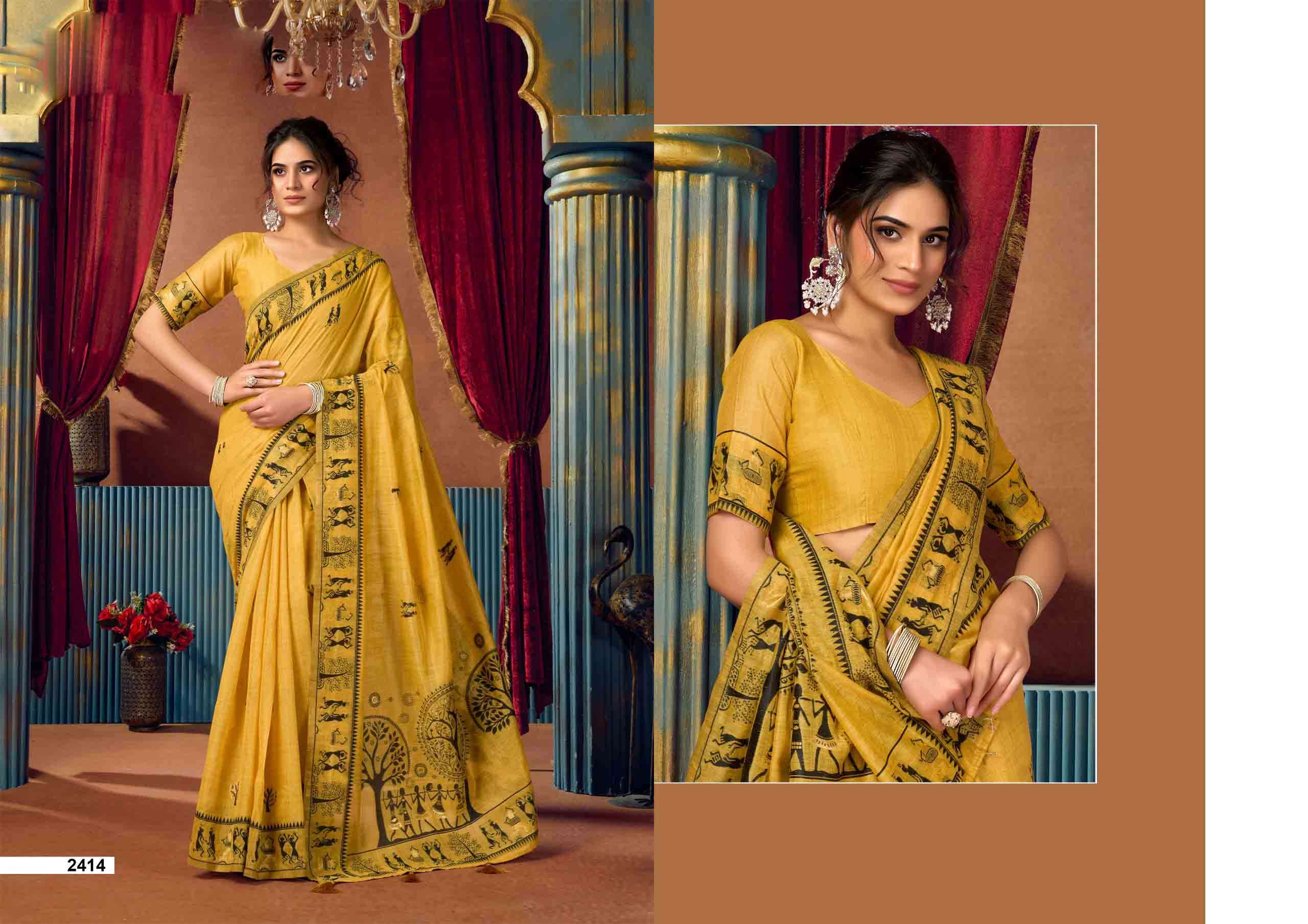 sowmya vol 2 Elevate your ethnic collection with this stunning Modal Warli Work Saree