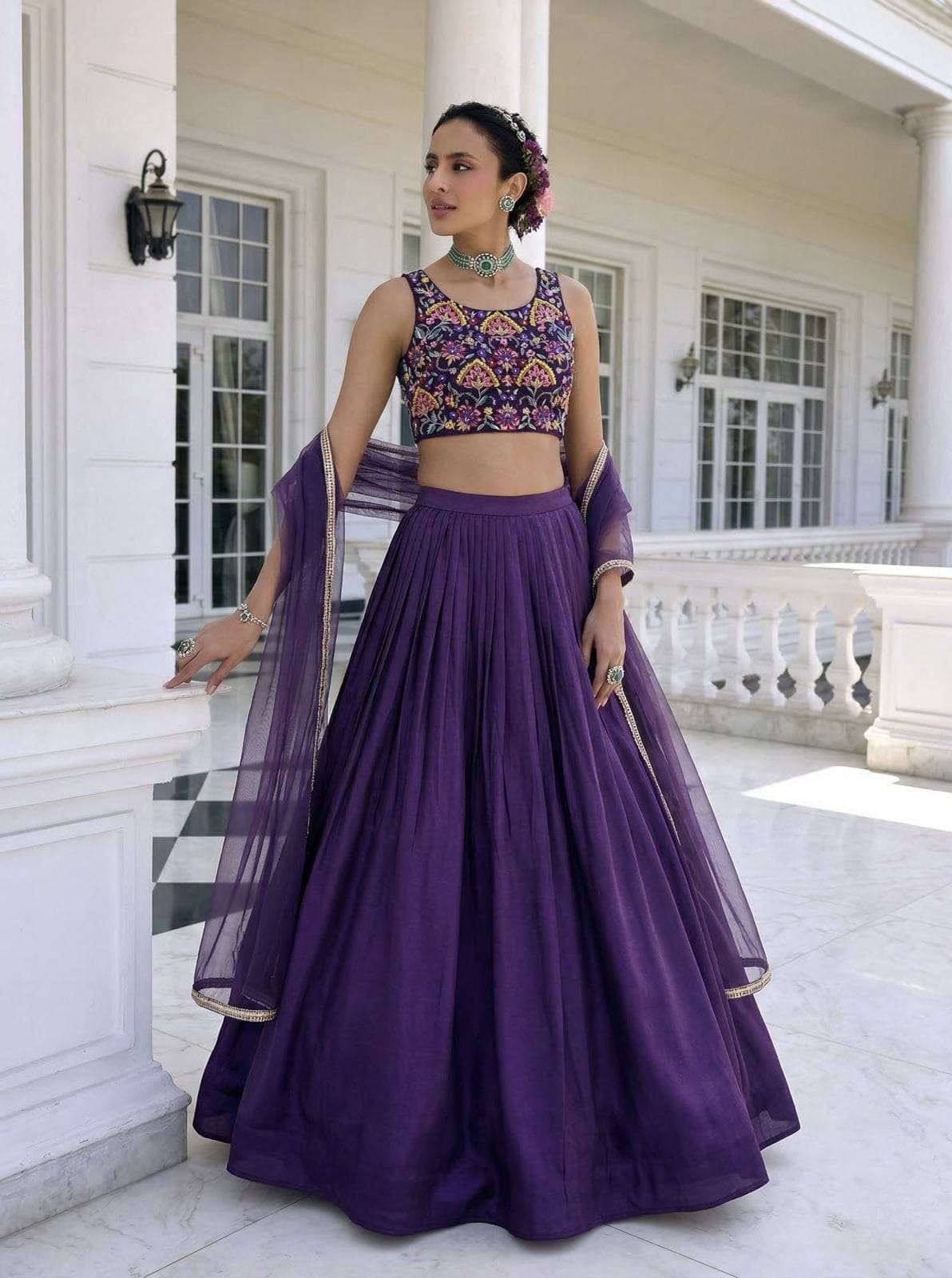 khwahish fancy designer silk lehenga choli collection at krisha creation wholesaler surat