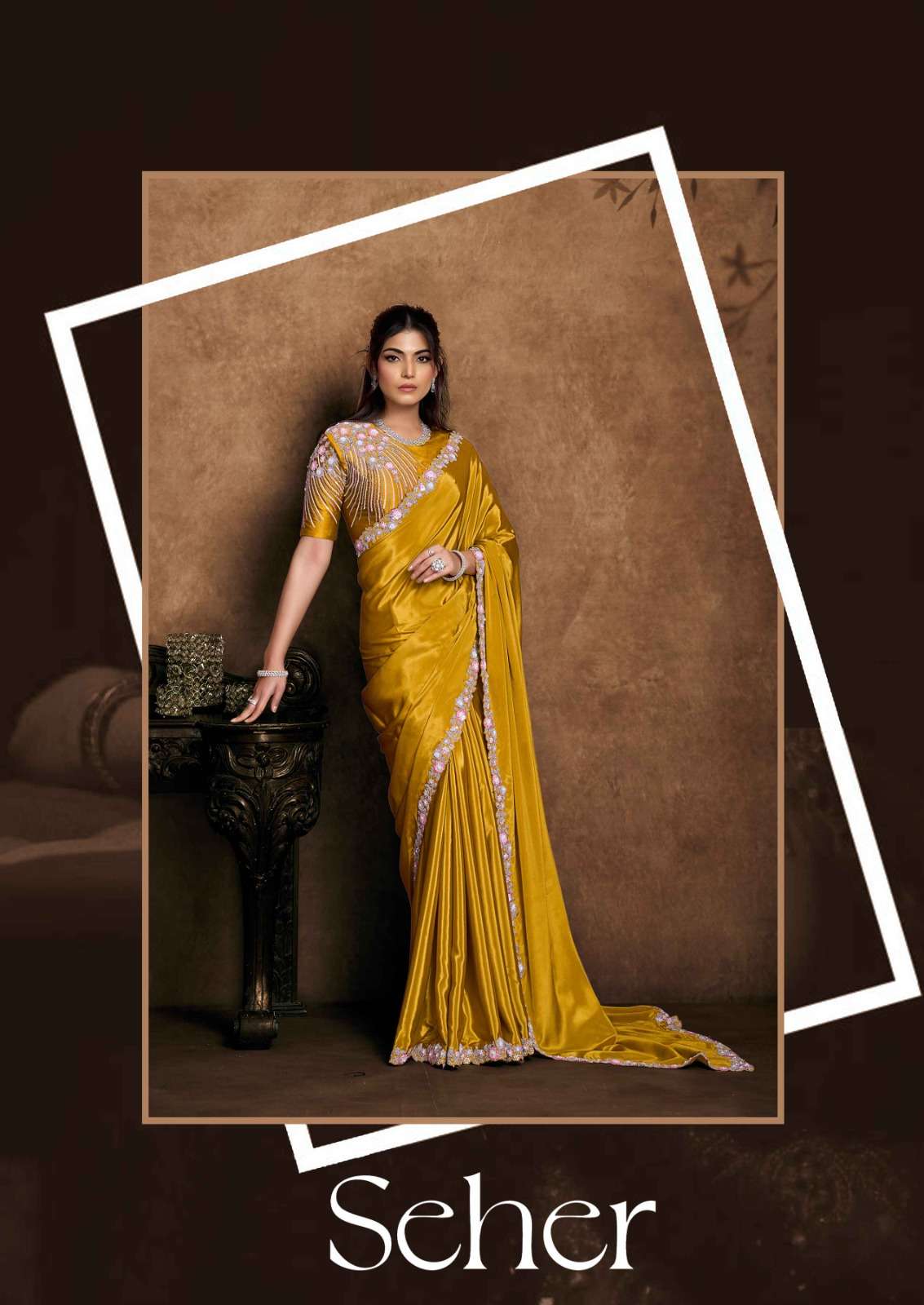 seher noorita mahotsav designer fancy partywear sarees at krisha creation wholesaler