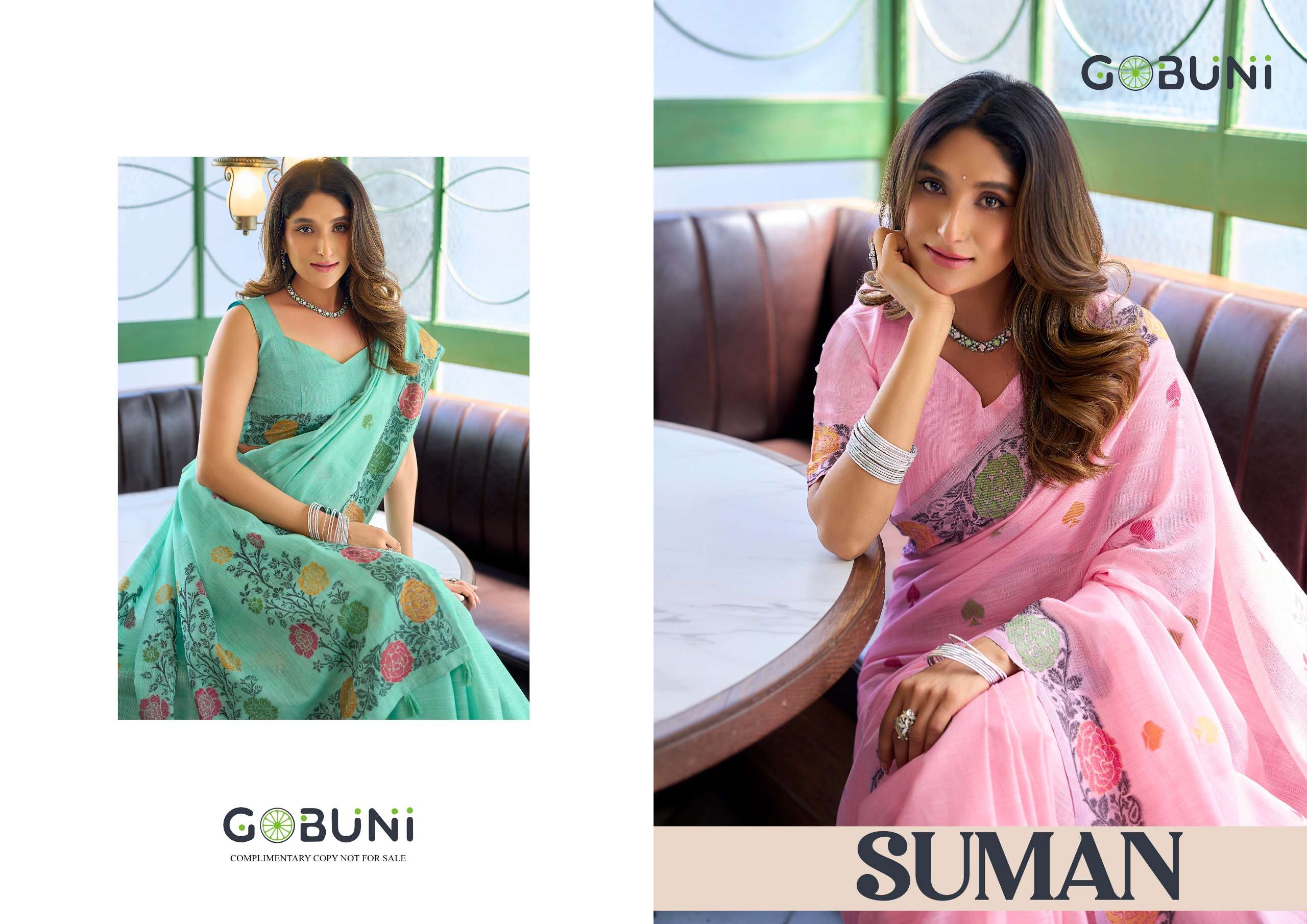 gobuni suman by krisha creation linen jacquard handloom sarees collection online