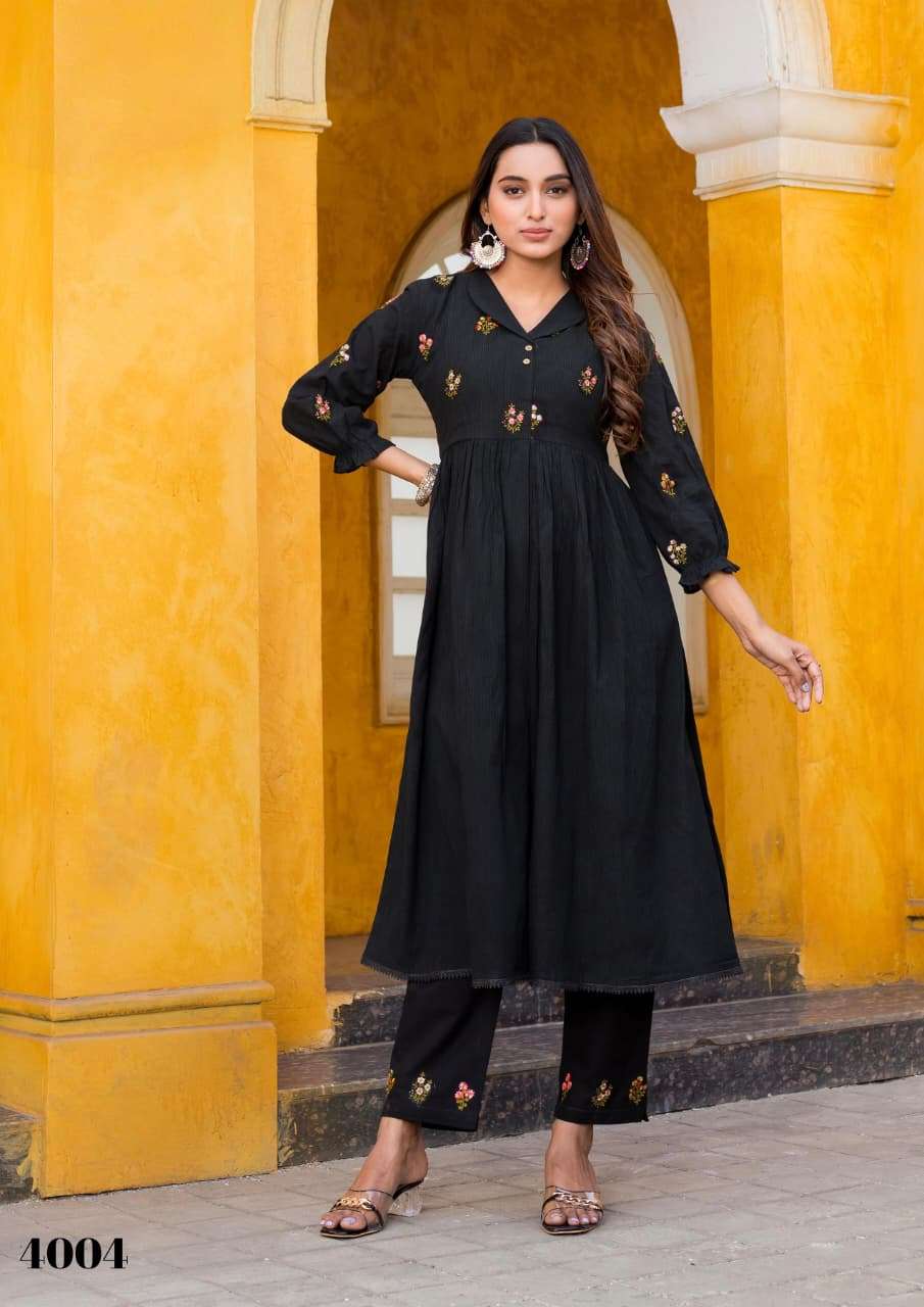 kadlee kesha by krisha creation cotton with tread work kurti with pant collection