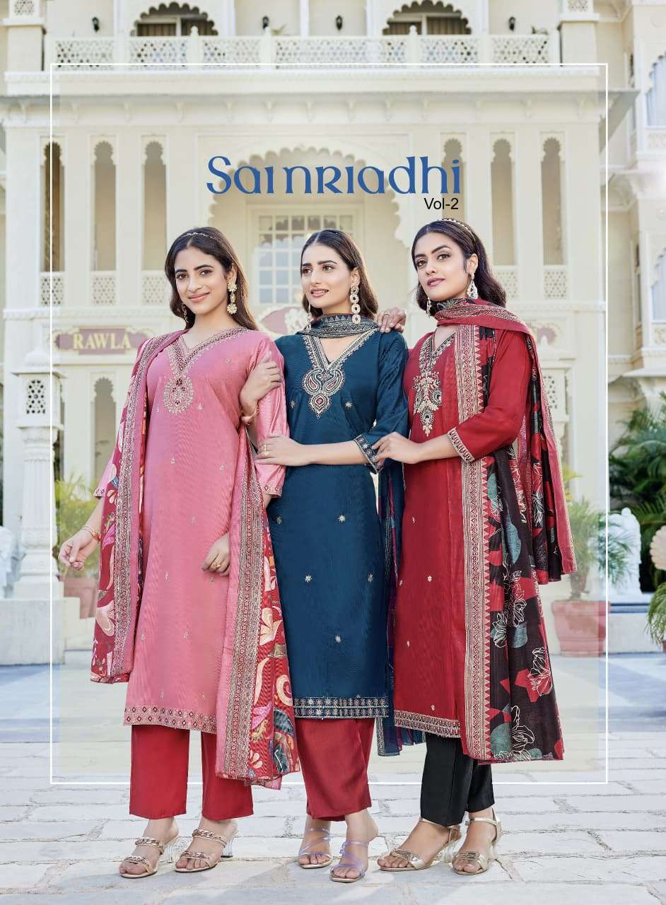 Master Samriddhi vol 2 by krisha creation embroidery fancy gadwal kurti pant dupatta set