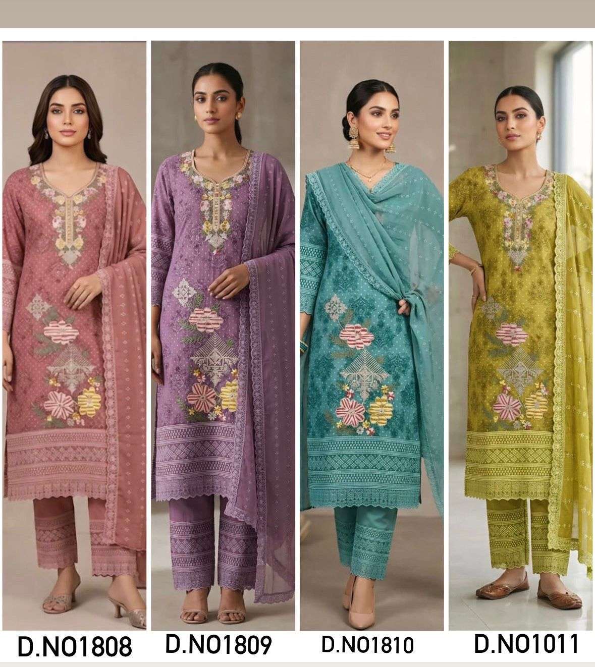 Kumb viber vol 2 1808 Series by Krisha creation Schiffli Georgette Kurti with crepe pant dupatta set