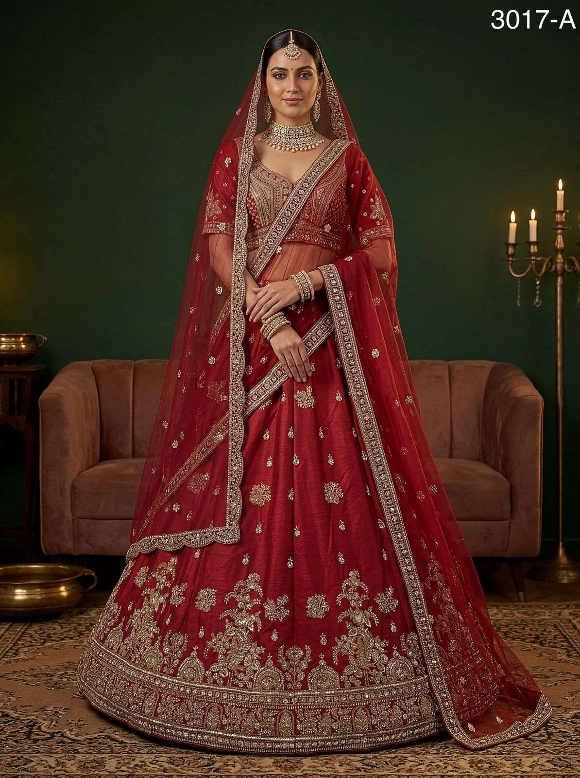 Radha Bridal Gadwal Silk Zari Embroidery & Beads work Bridal Lehenga Choli at krisha creation