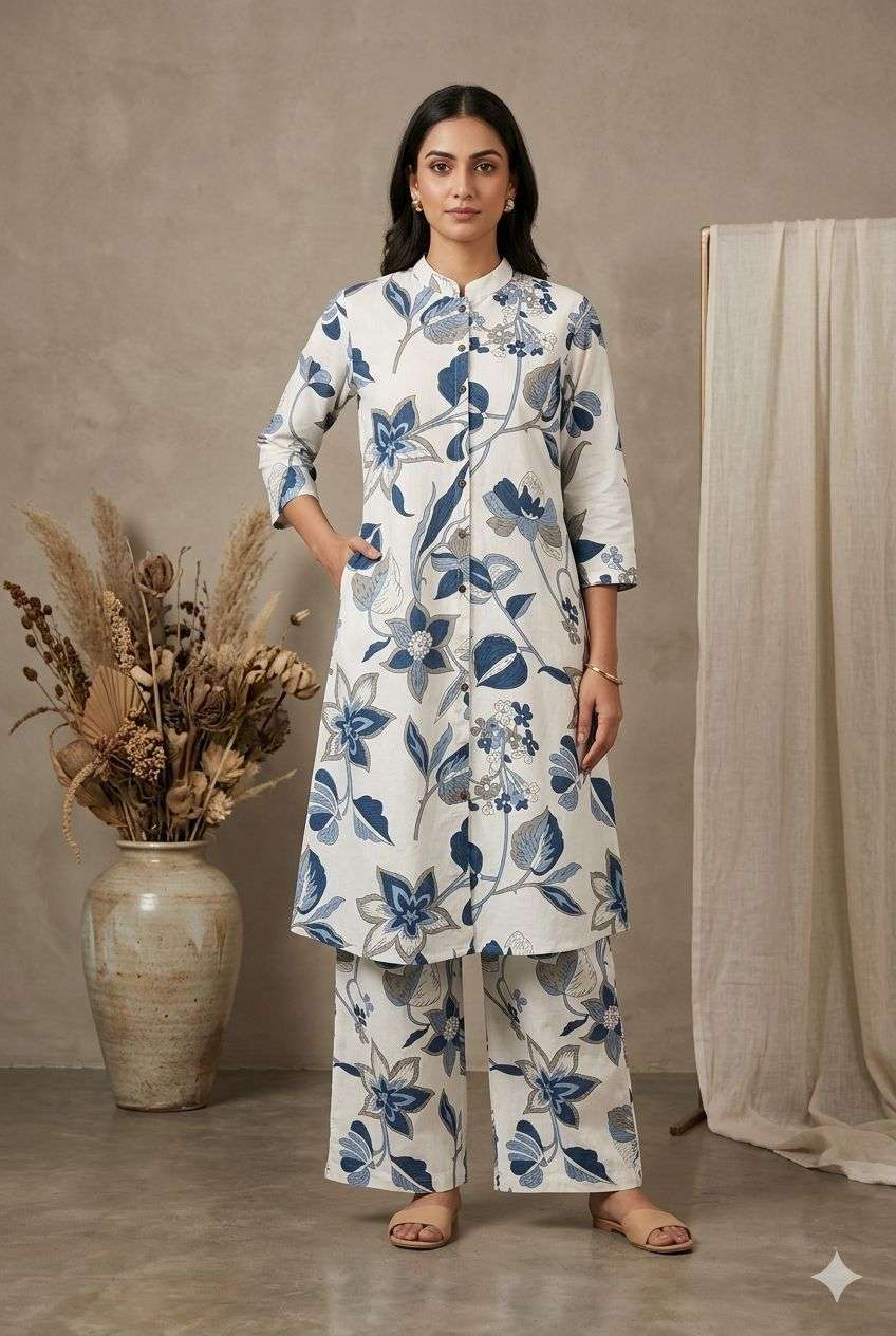 siya cotton flex A line print Designer Cord Sets at krisha creation