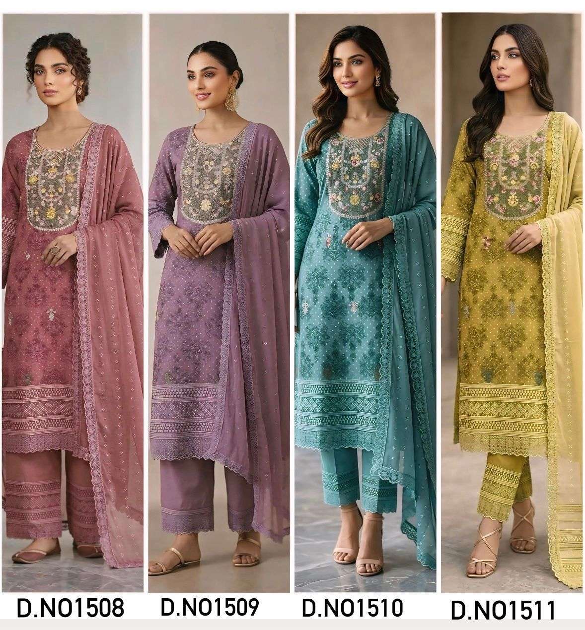 Women Georgette Chikankari Kurti Set with Dupatta