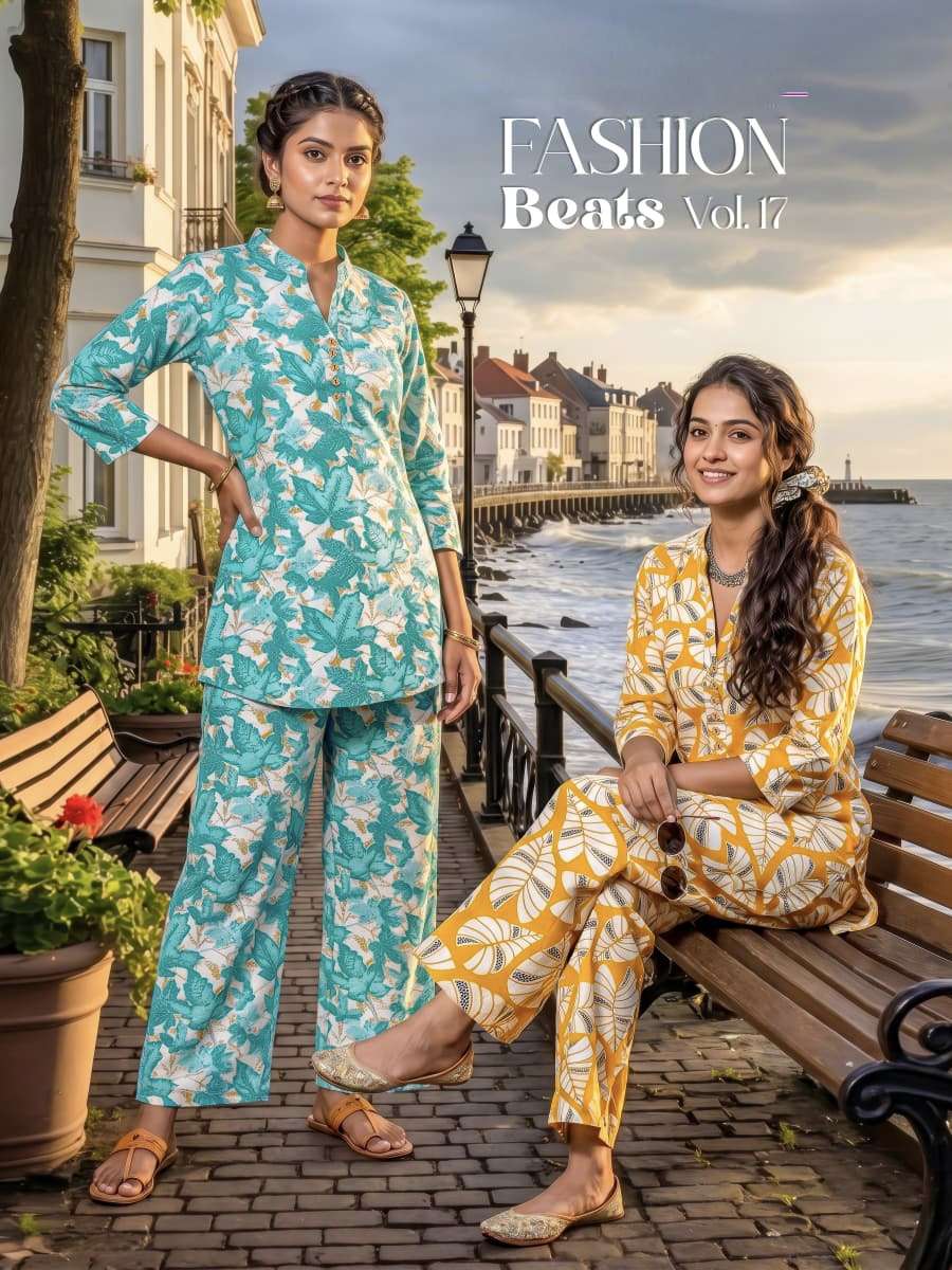 fashion beats vol 17 heavy rayon print cord sets at krisha creation