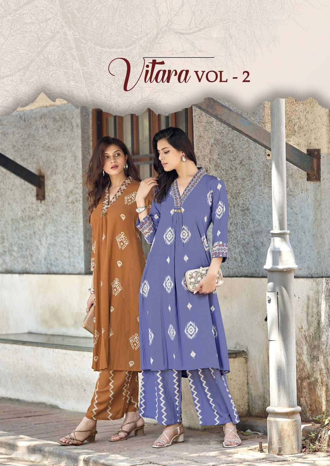krisha vitara vol 2 rayon print Hand & Threadwork Designer Cord Sets collection