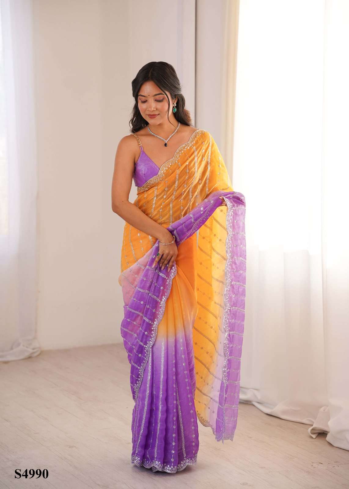 Neelu Mahotsav Fendi Satin heavy Embroidery Sarees for Festive & wedding season