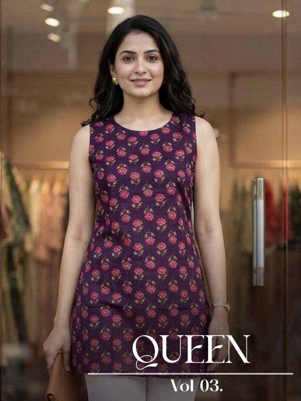 queen vol 3 by krisha creation pure cotton print womnen short top collection for summer