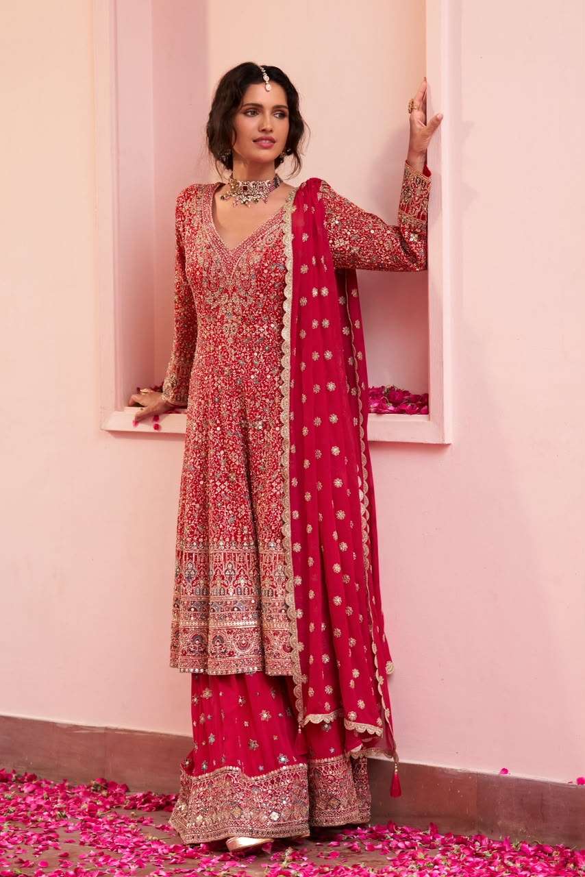 Saira by Gulkayra Real Georgette Embroidery & Handwork Premium Suits at krisha creation