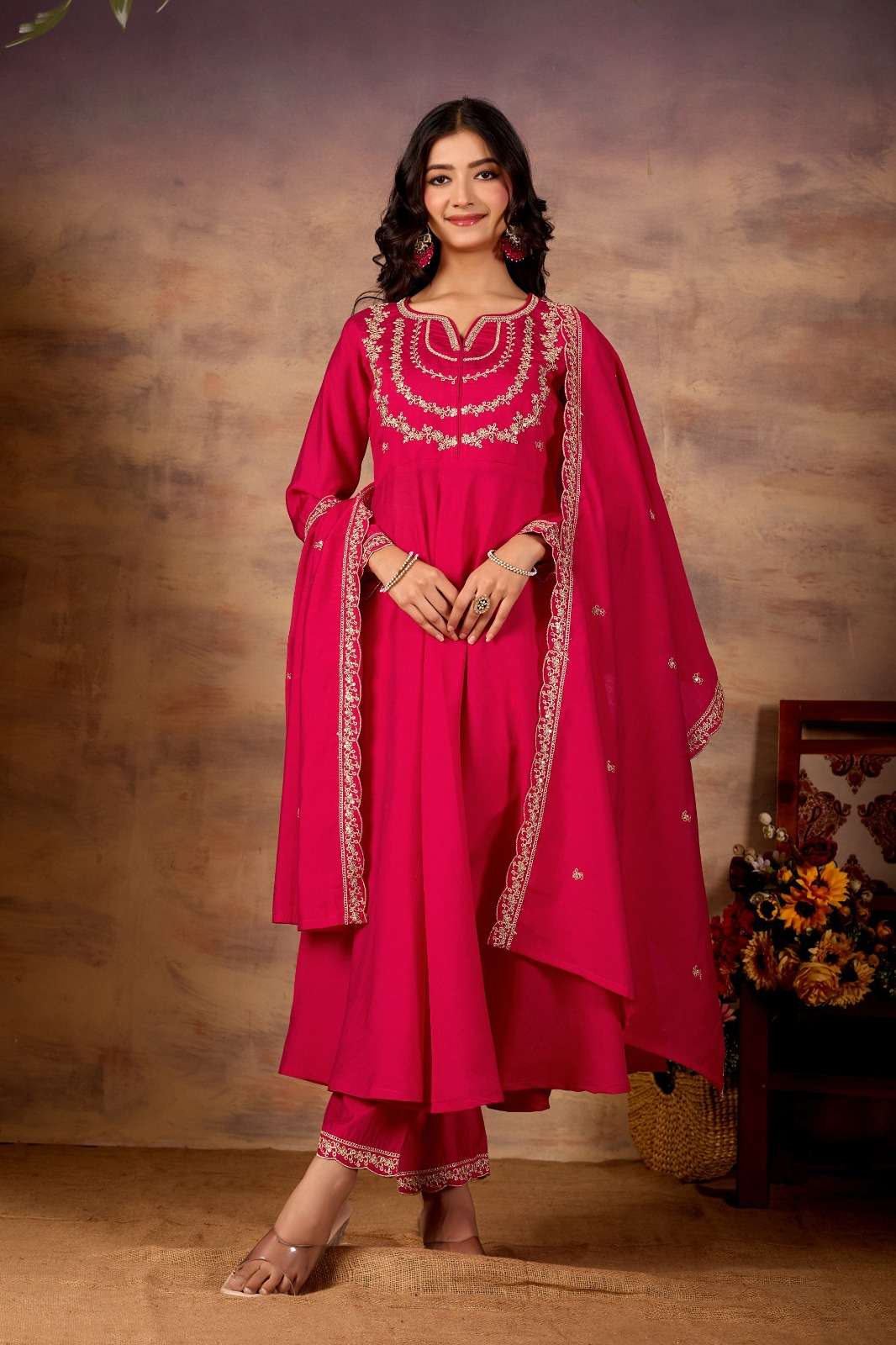 KRISHA CREATION BEST VOL-1 PREMIUM ROMAN SILK WITH EMBROIDERY WORK FANCY DESIGNER READY TO WEAR SUIT 