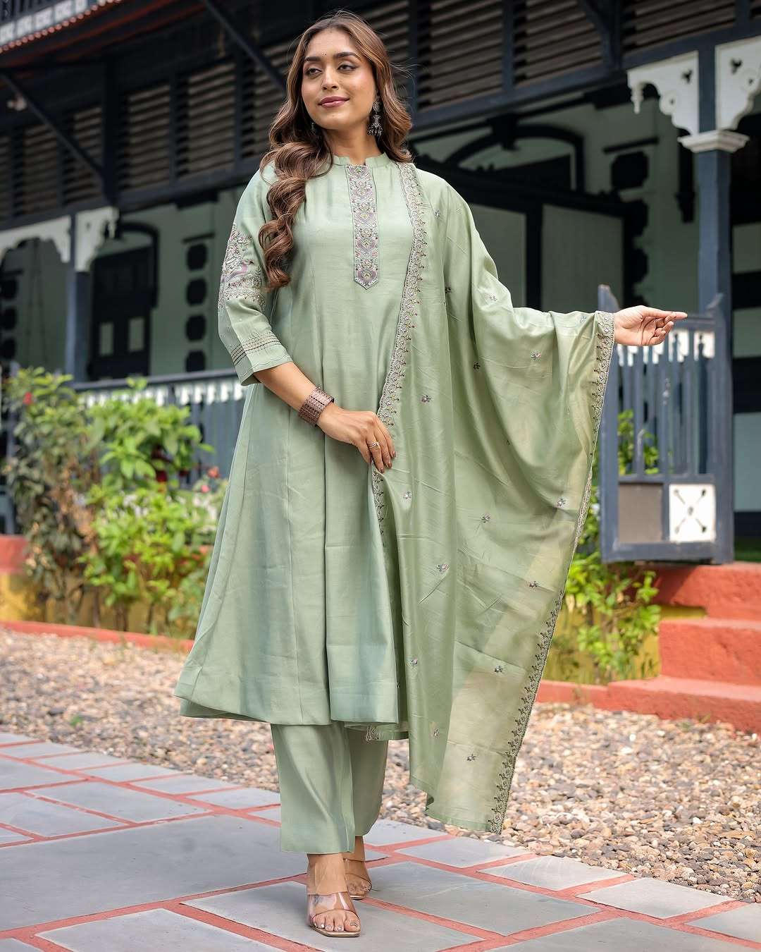 KRISHA CREATION  ARMORA VOL-3  HEAVY MUSLIN SILK WITH EMBROIDERY WORK  FANCY DESIGNER SUITS