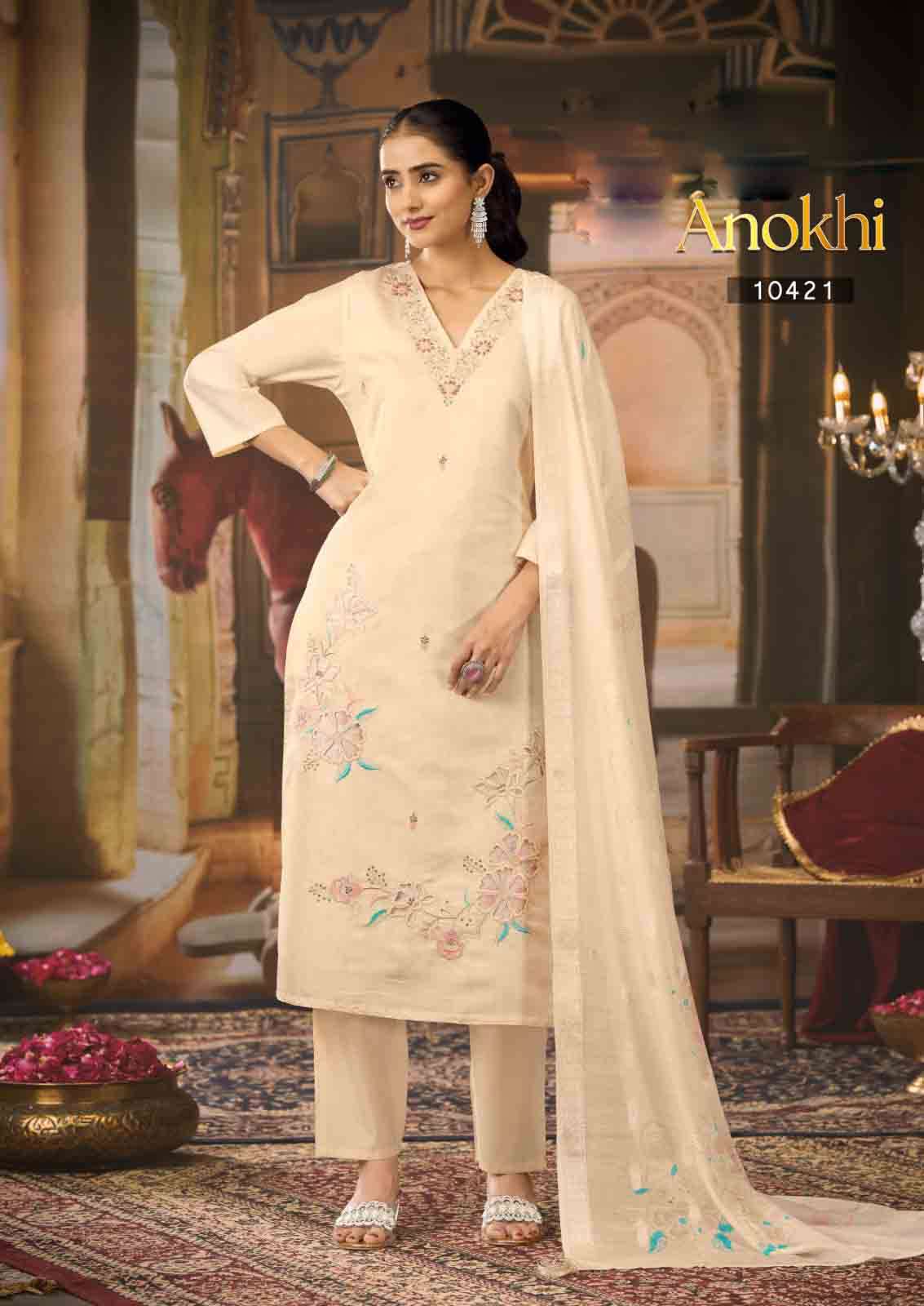 anokhi rangoon by krisha creation viscose with embroidery & khatli handwork top with pant dupatta