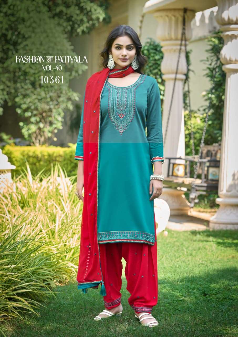 krisha creation fashion of Patiala Vol 40 punjabi patiala embroidery readymade suits