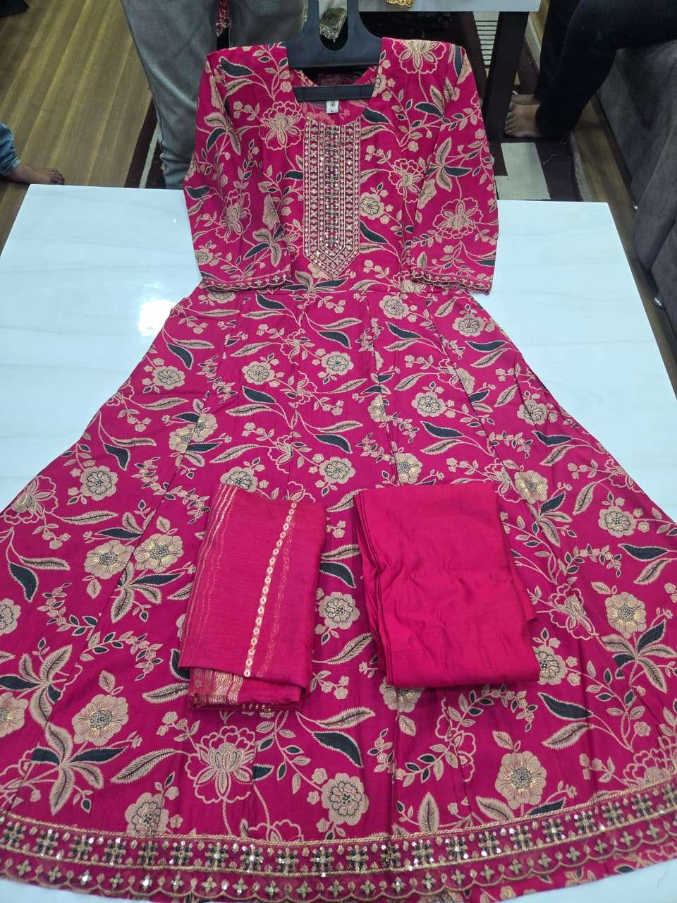 Dveeja Julliet by krisha Anarkali Style Vetican foil print kurti with bottom collection