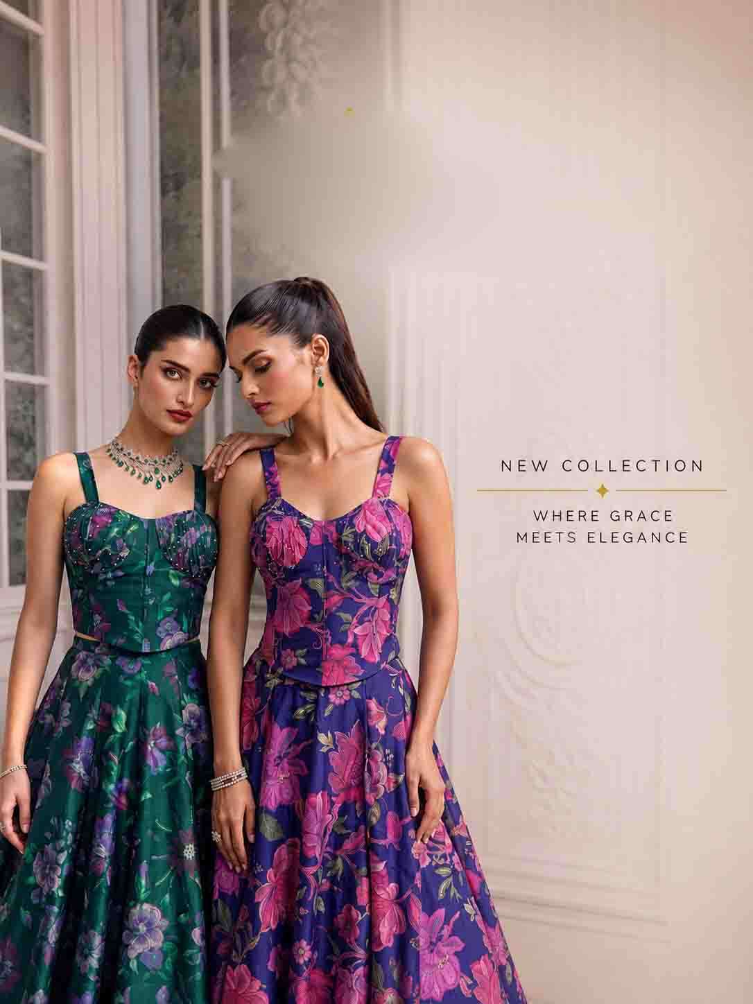 kaashi vol 2 tabby organza desiger elegant crop top collection for wedding season