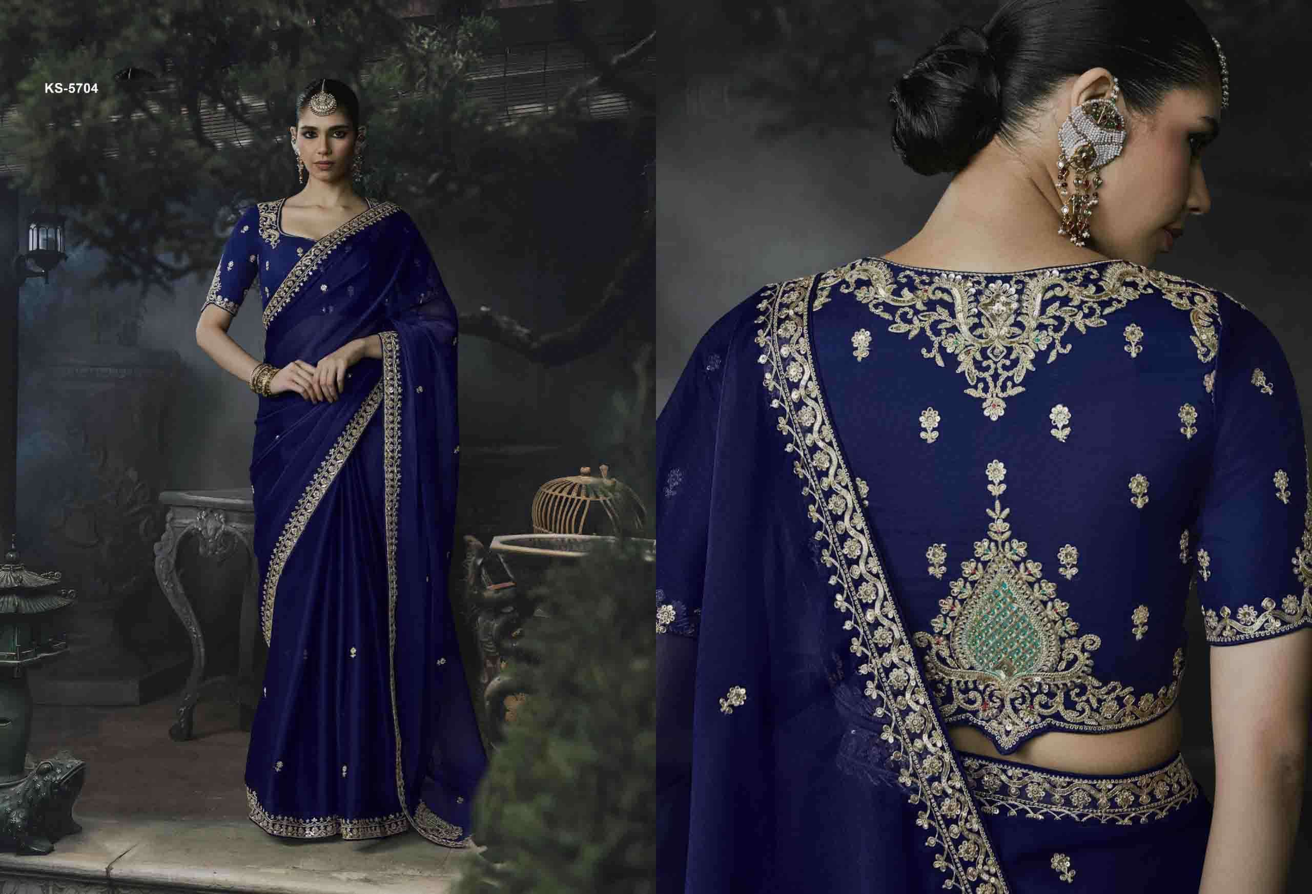 kimora kajal vol 19 Premium Fancy Fabric Embroidered Designer Sarees at wholesaler krisha creation