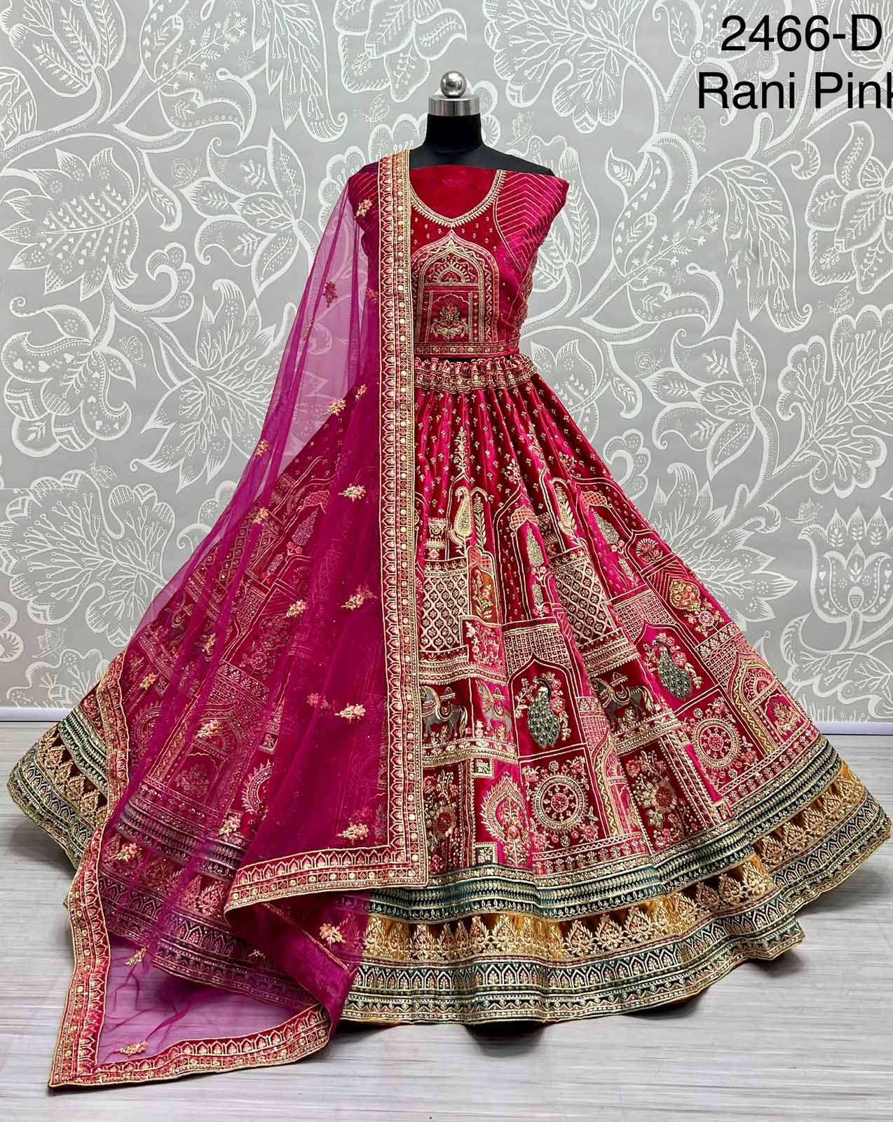 Krisha creation Velvet Bridal Lehenga Choli at wholesaler