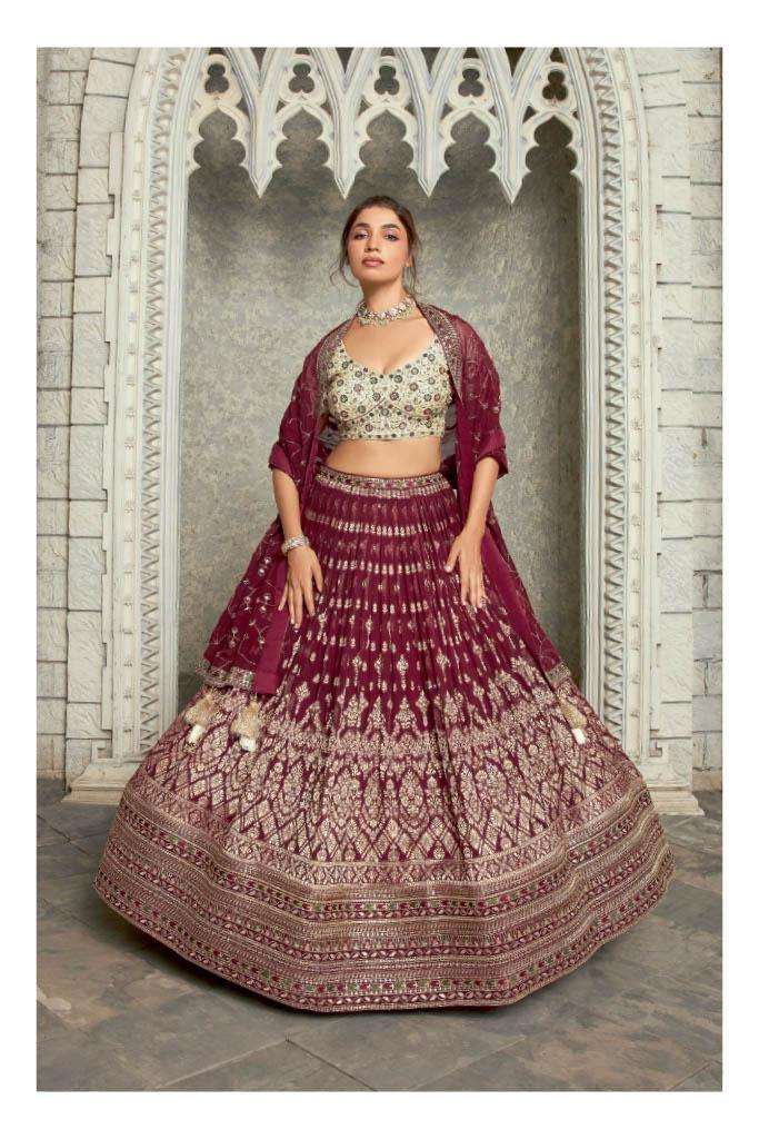 POSHAK VOL 7 BY ARYA DESIGNS FANCY UNSTICHED LEHENGAS WHOLESALE 11 PCS