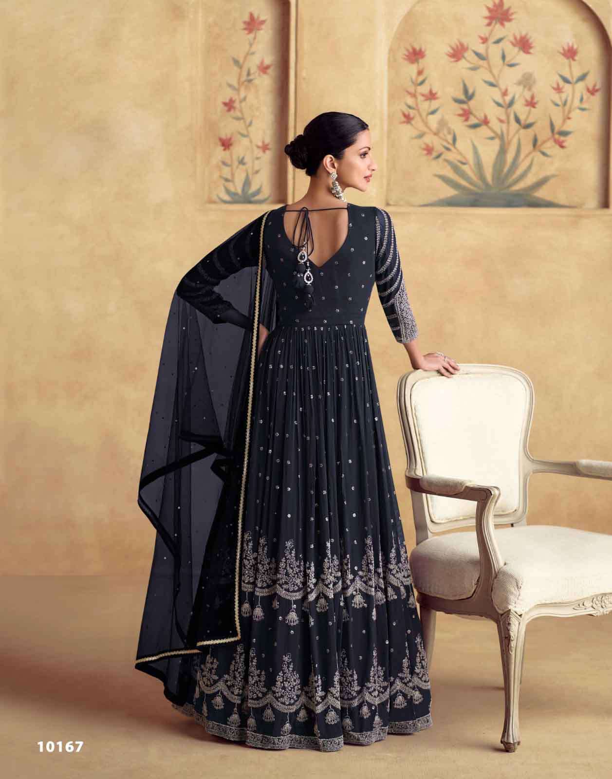 aashirwad Alfaaz gold Premium Luxury Real Georgette Gown with Dazzling Beautiful Colors