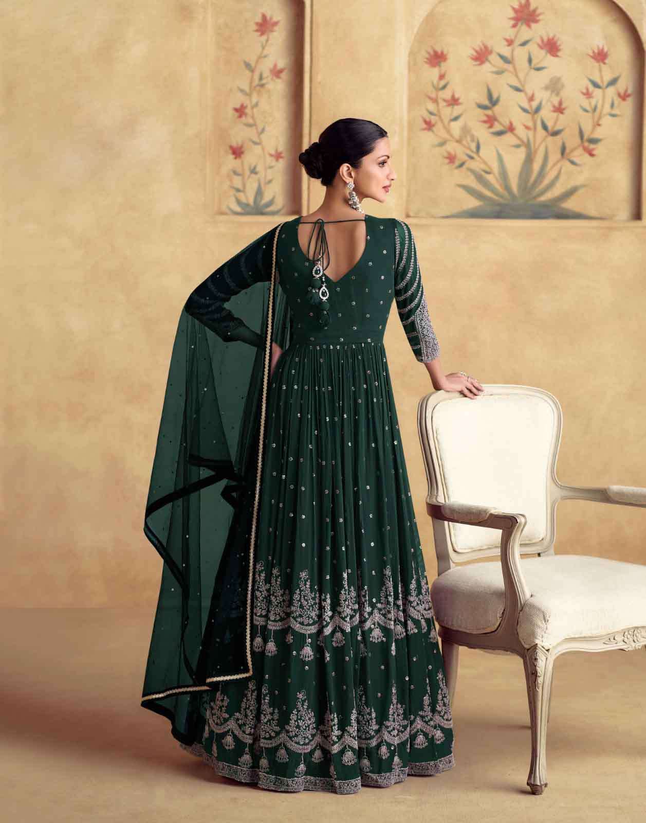 aashirwad Alfaaz gold Premium Luxury Real Georgette Gown with Dazzling Beautiful Colors