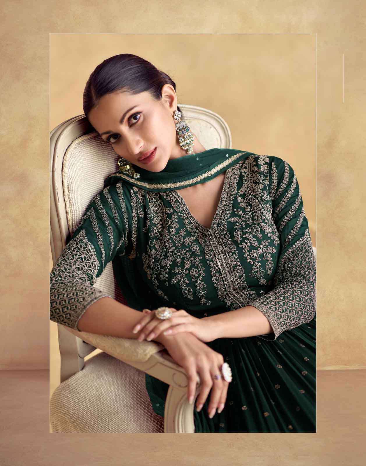 aashirwad Alfaaz gold Premium Luxury Real Georgette Gown with Dazzling Beautiful Colors