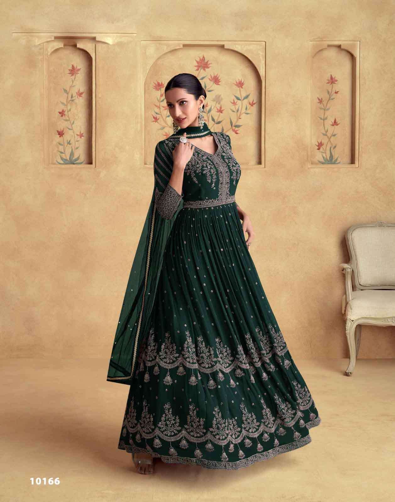 aashirwad Alfaaz gold Premium Luxury Real Georgette Gown with Dazzling Beautiful Colors