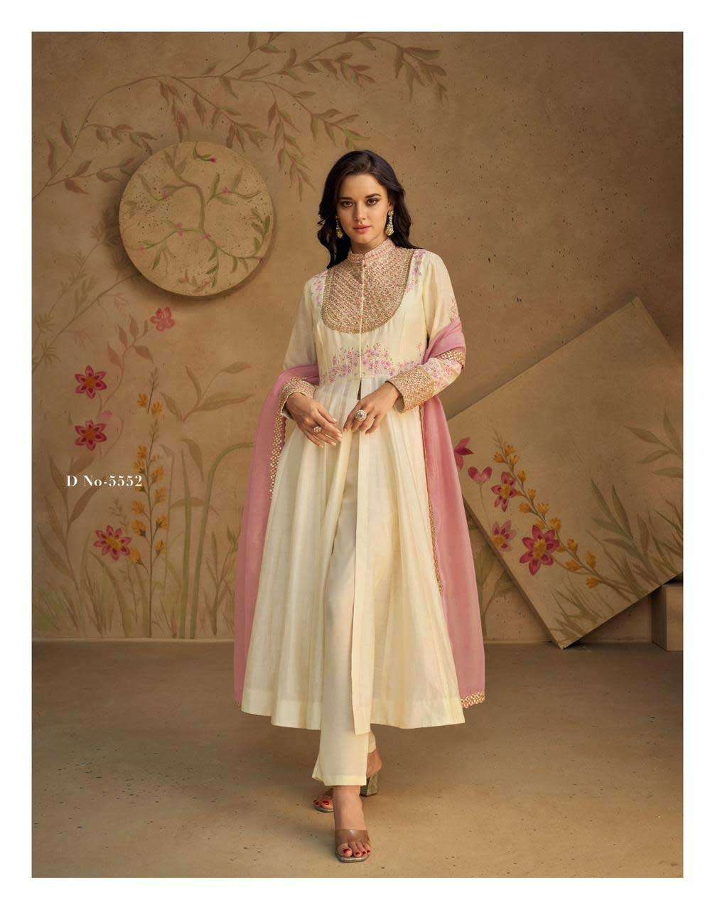 Gazal Sayuri Designer Readymade Pure Silk Beautiful Light Color Suit for Eid Festival