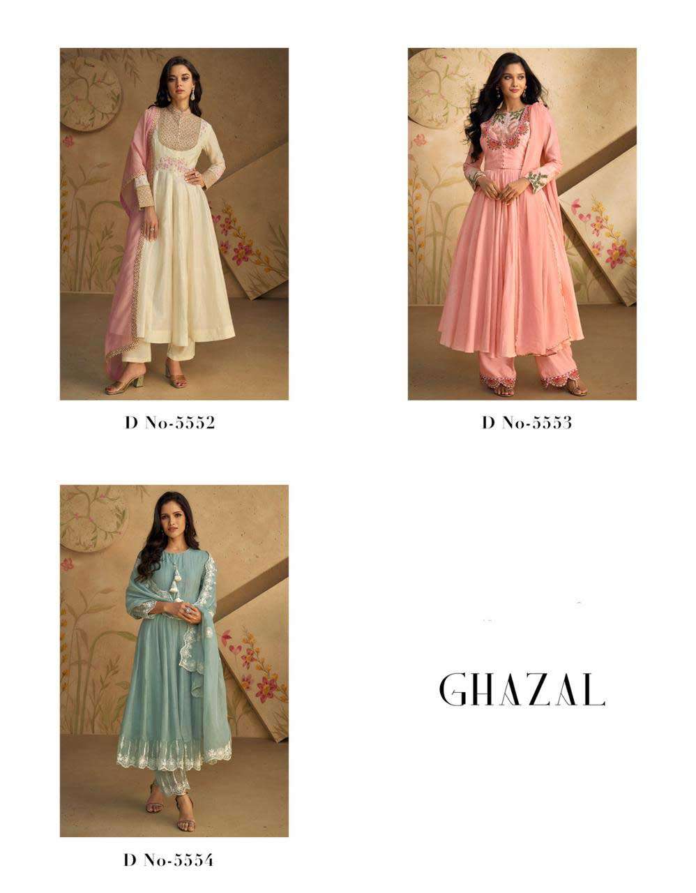 Gazal Sayuri Designer Readymade Pure Silk Beautiful Light Color Suit for Eid Festival