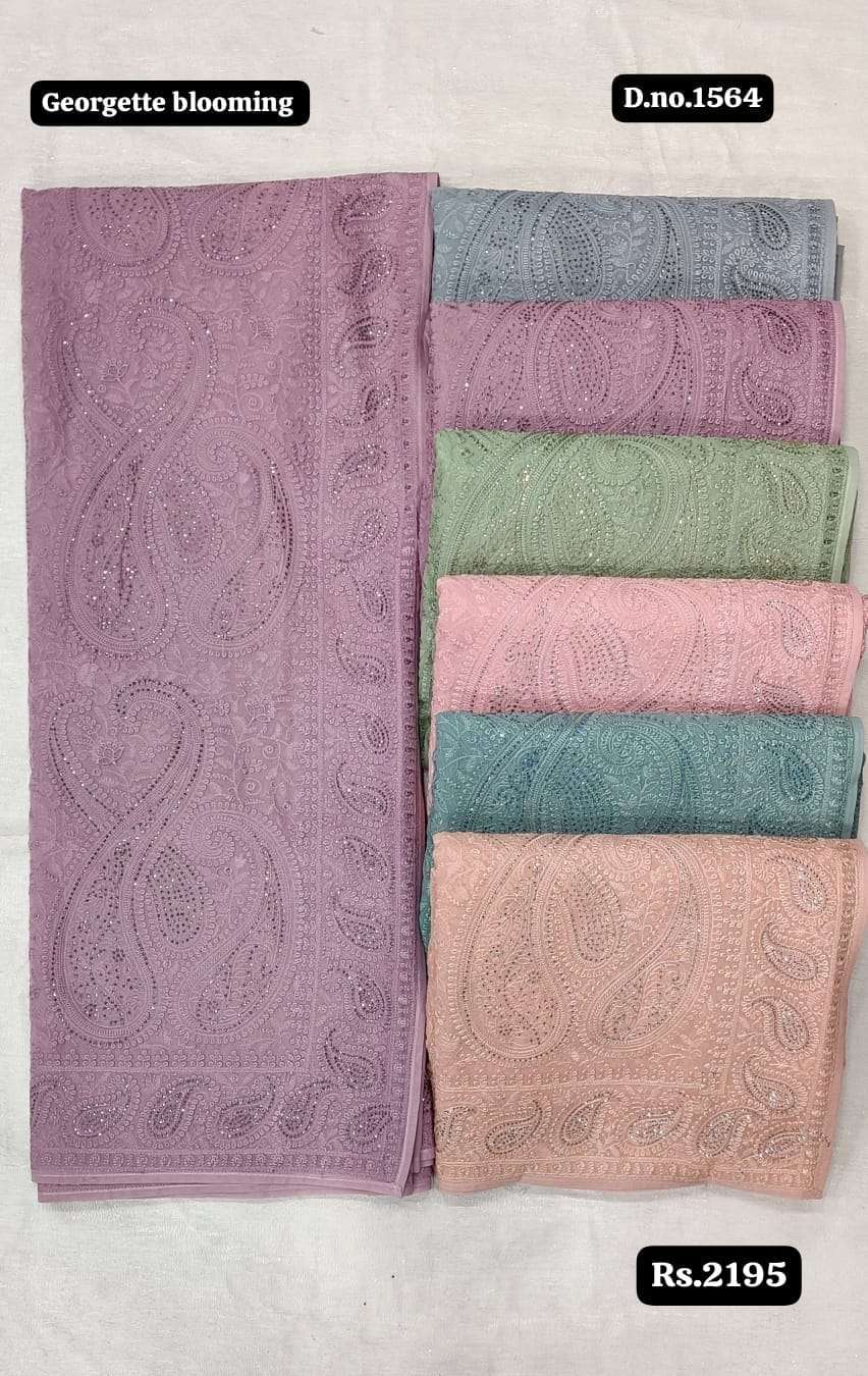 Non Catalogue Fancy Heavy Partywear Georgette Sarees collection at krisha creation