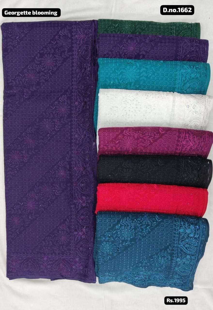 Non Catalogue Fancy Heavy Partywear Georgette Sarees collection at krisha creation
