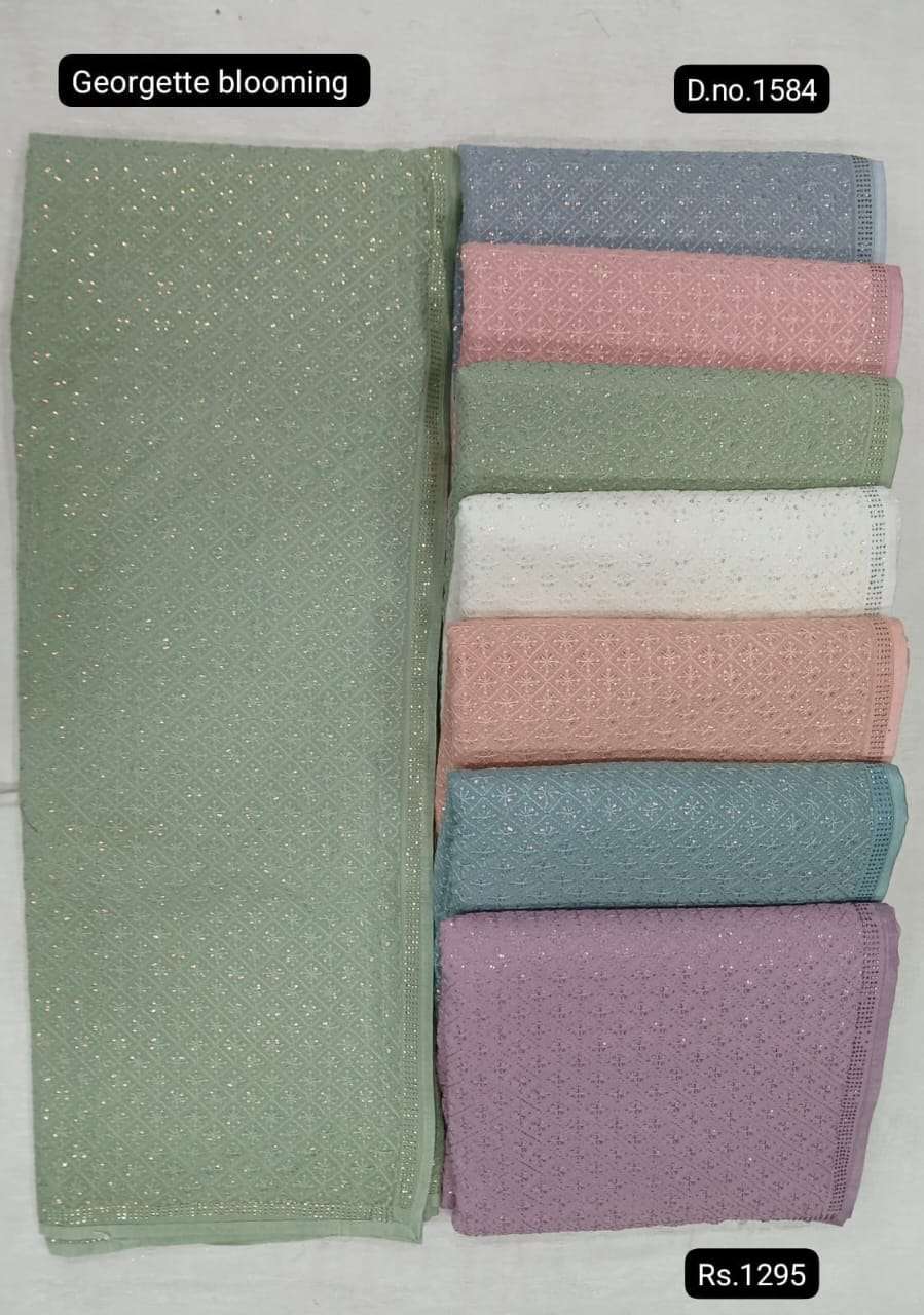 Non Catalogue Fancy Heavy Partywear Georgette Sarees collection at krisha creation