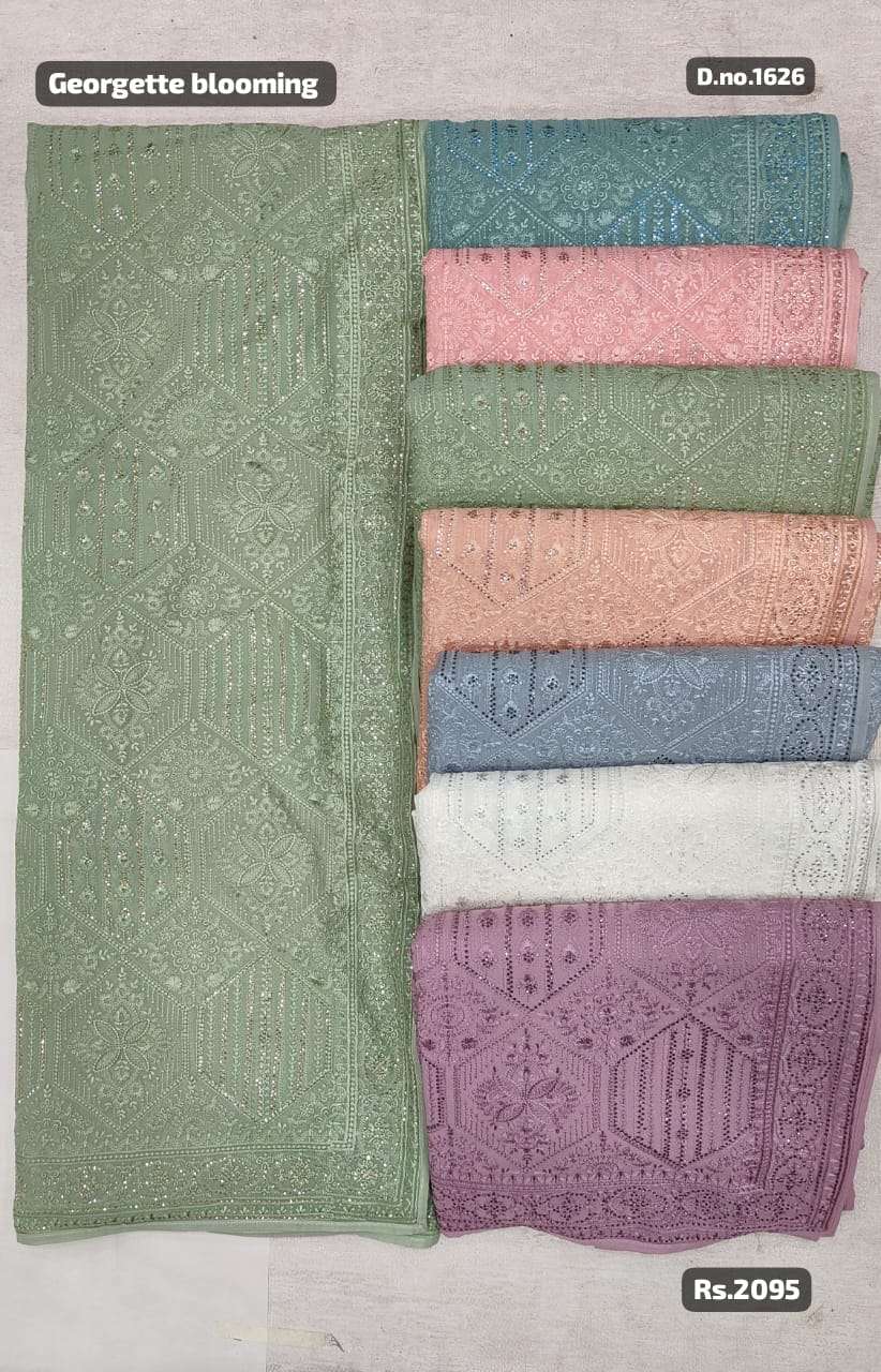Non Catalogue Fancy Heavy Partywear Georgette Sarees collection at krisha creation