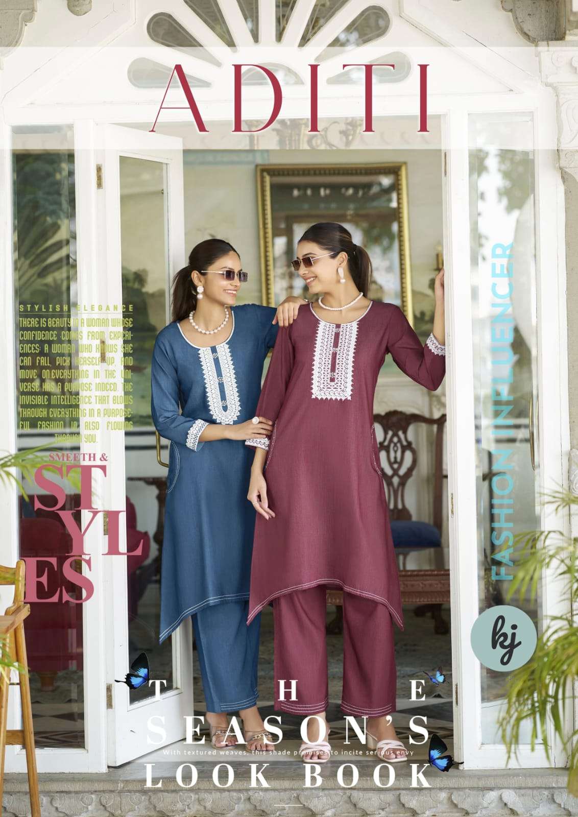 Aditi Preimum Fancy Denim Fish Cut Style Cord Set Collection