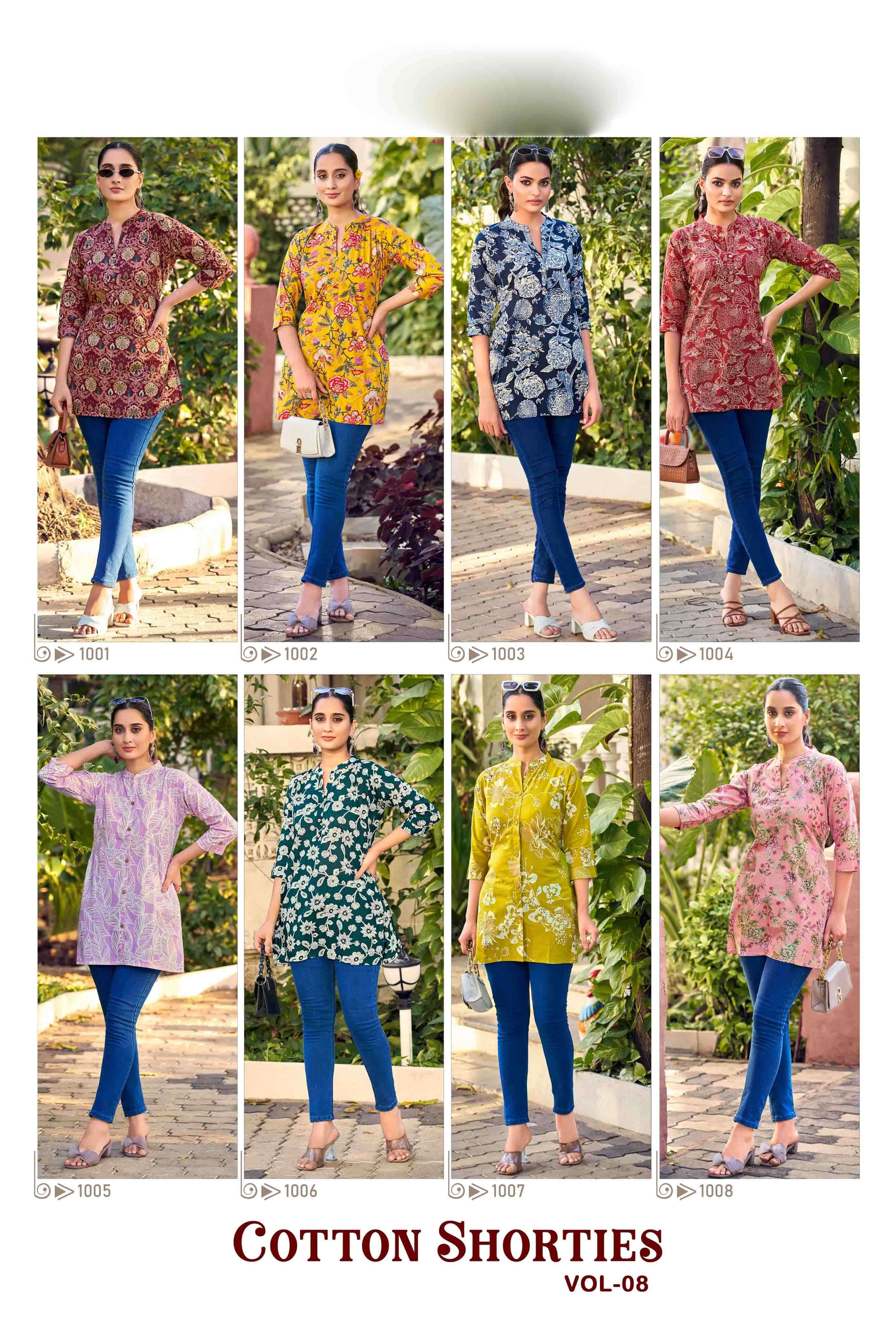 cotton shorties vol 8 tip tops fancy short tops collection for summer season