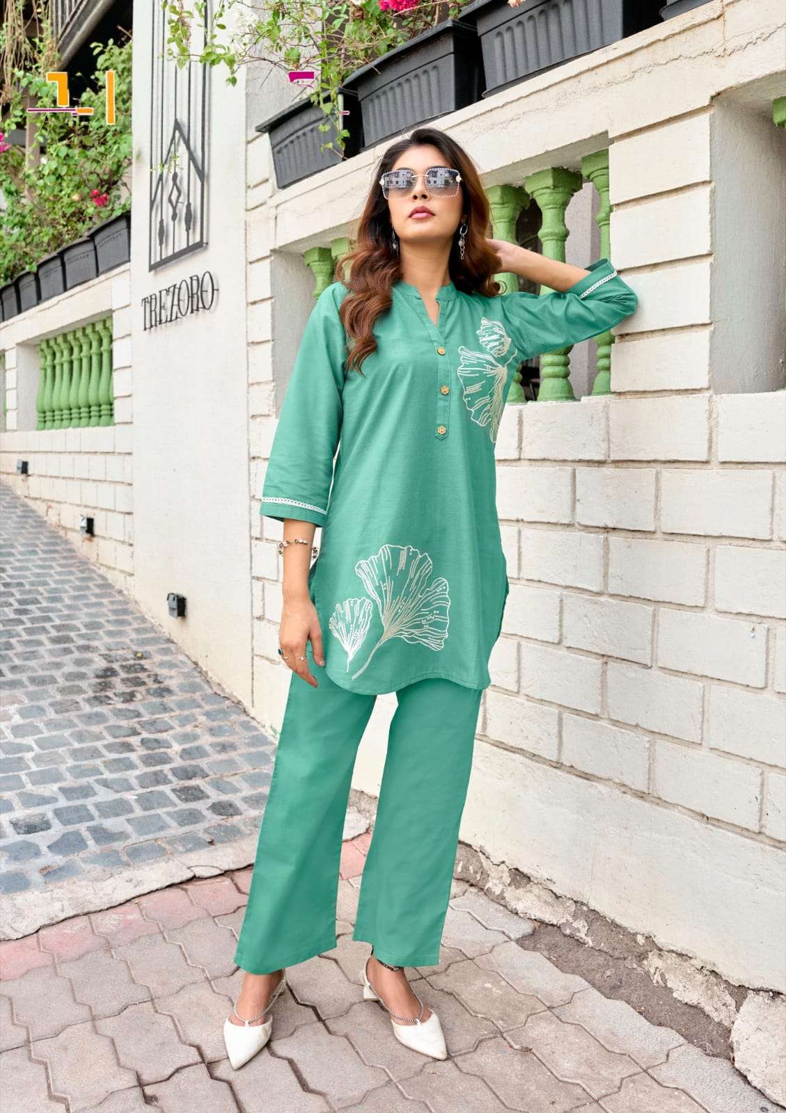 Fabulous Premium Cotton Embroidery work and Pant Pocket Fancy Cord Set Collection Online