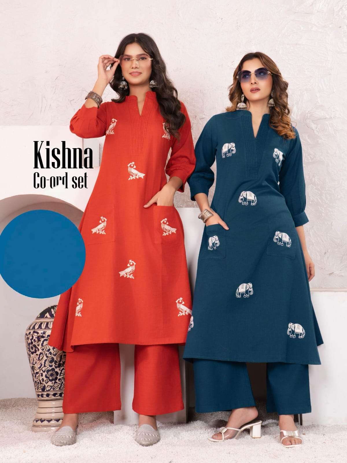 Kishna Kaya Cotton Flex Fancy Cord Sets Collection Online at Krisha Creation