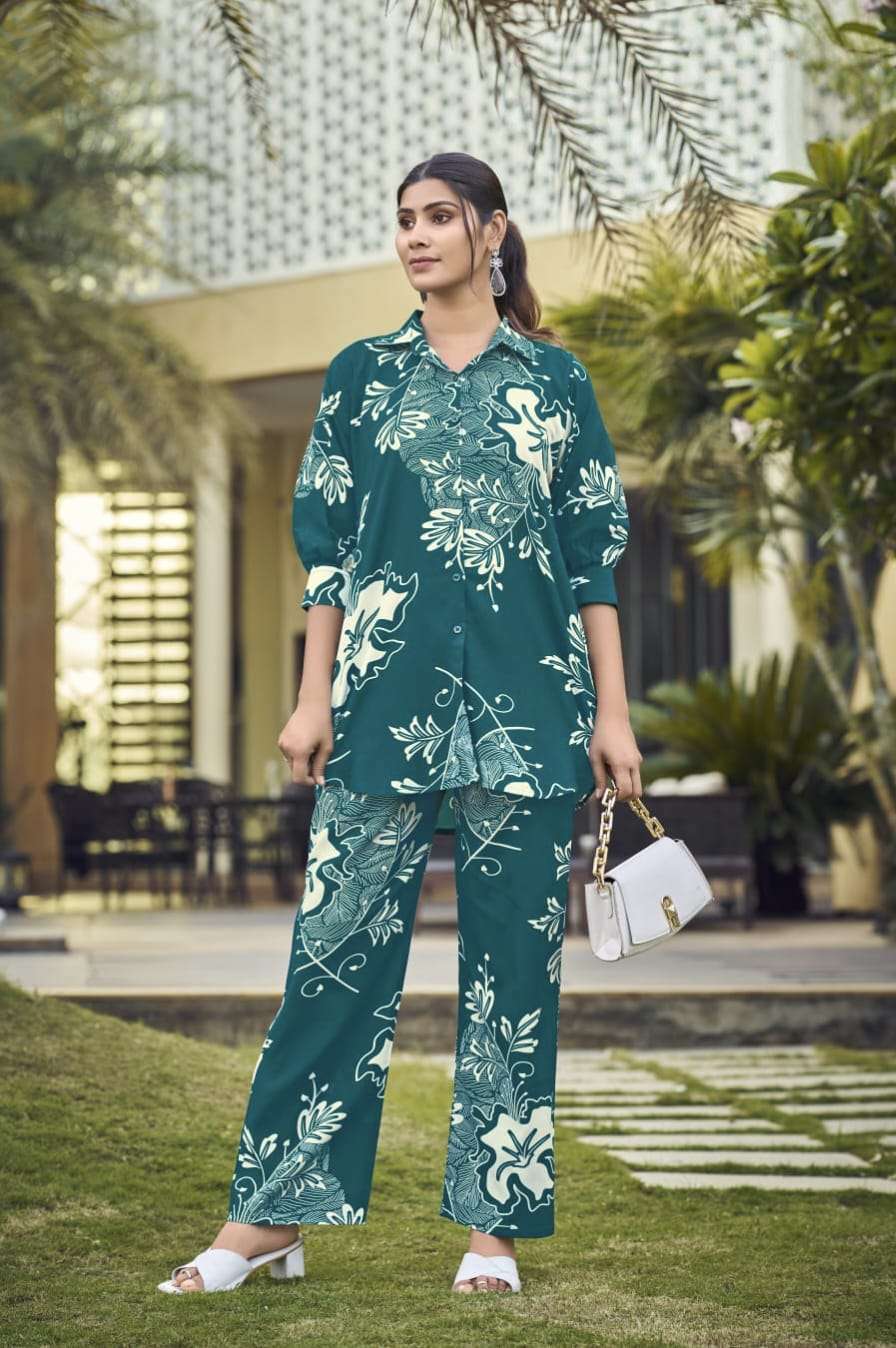 Lifestyle Heavy Rayon Shirt Style Cord Set Collection by Krisha Creation Online