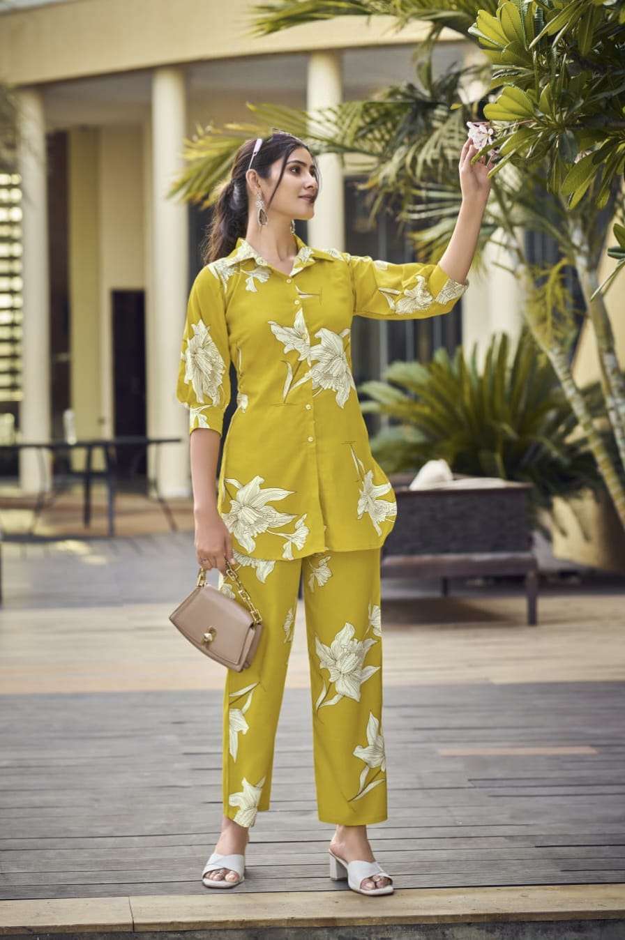 Lifestyle Heavy Rayon Shirt Style Cord Set Collection by Krisha Creation Online