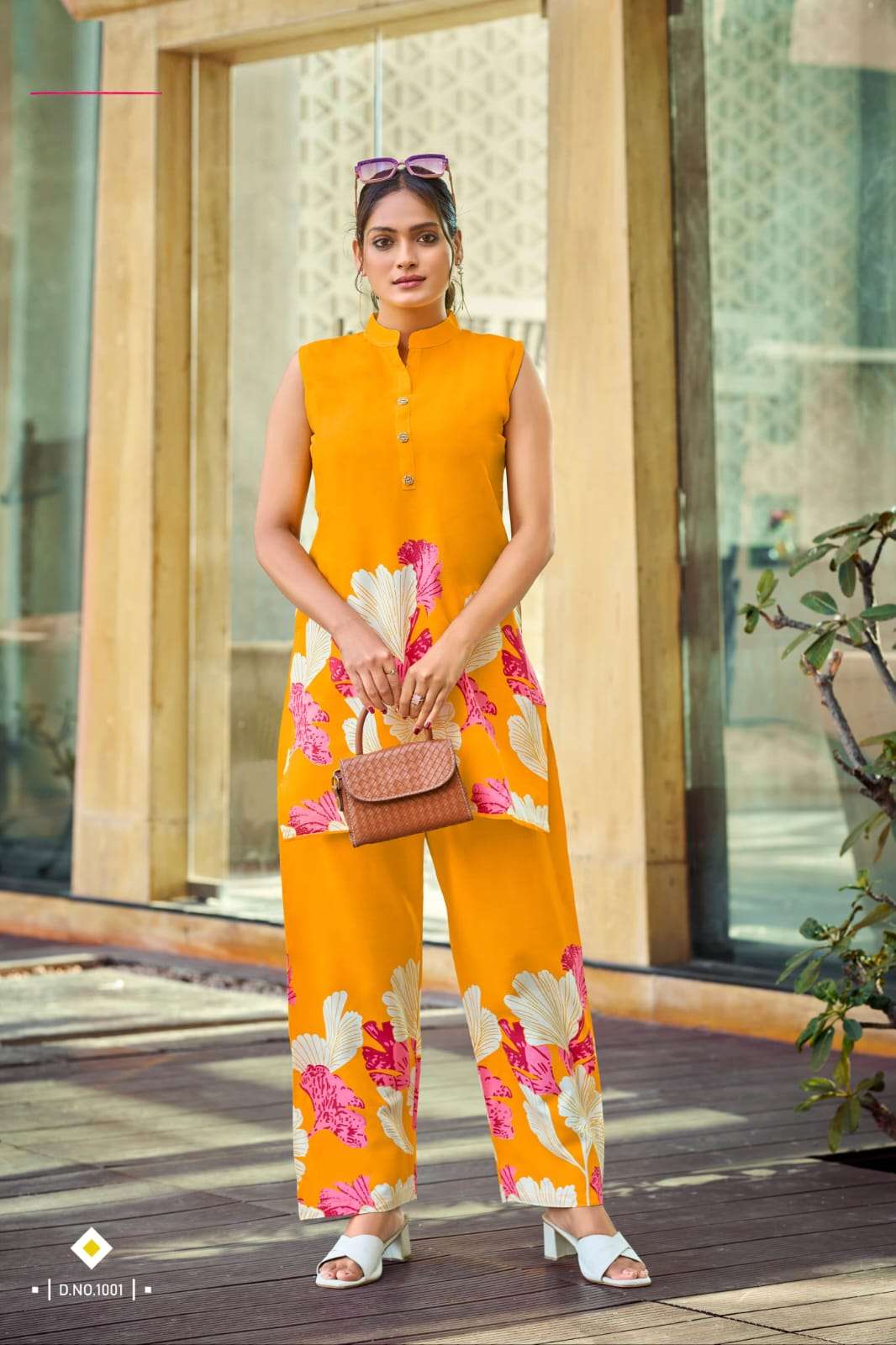 summer beauty fancy heavy rayon print sleeveless cord set collection