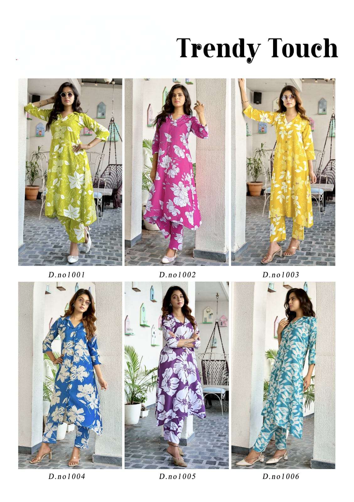 Trendy Touch A Line Fancy Rayon Print Cord Sets Collection Online at Krisha Creation