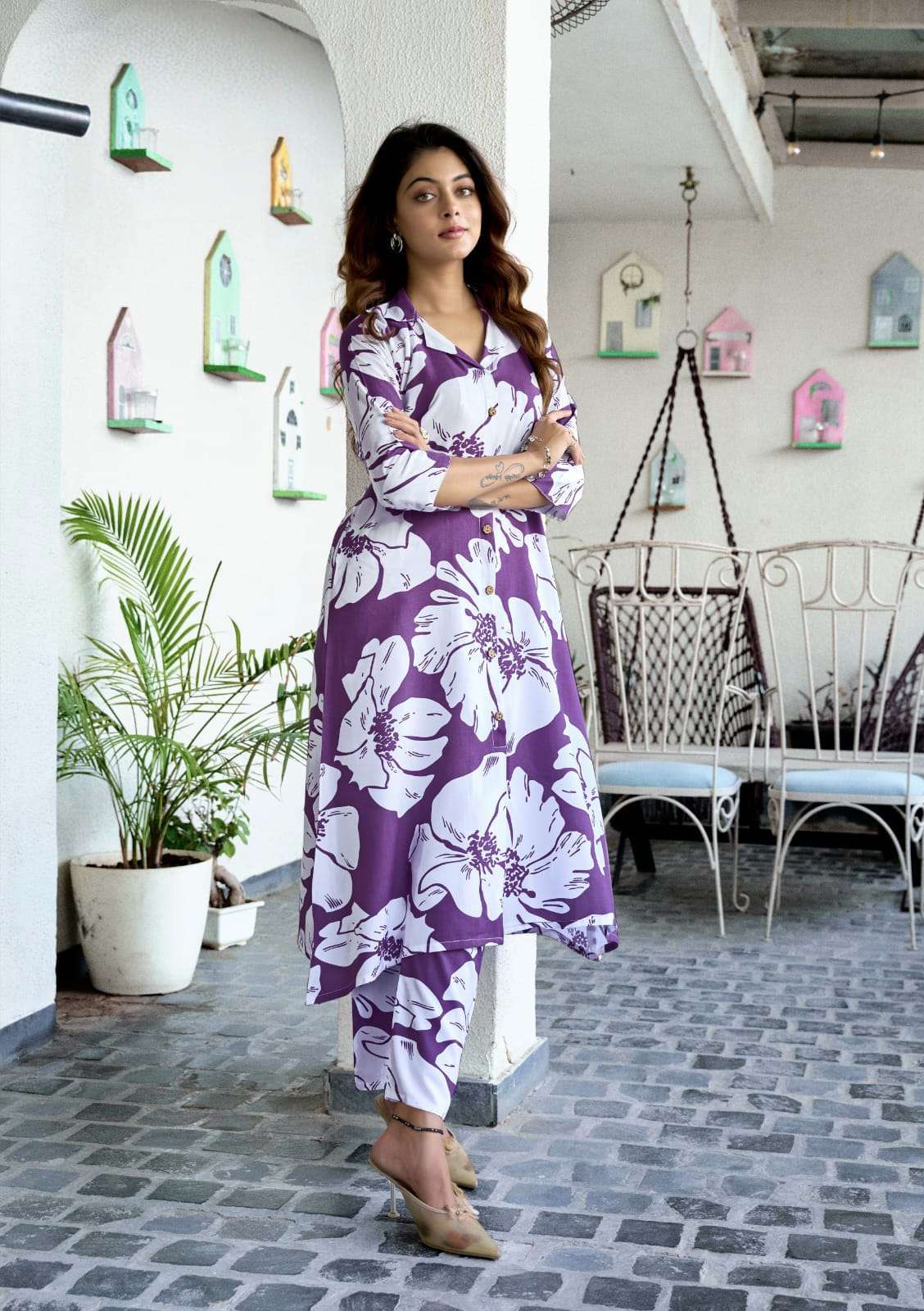 Trendy Touch A Line Fancy Rayon Print Cord Sets Collection Online at Krisha Creation
