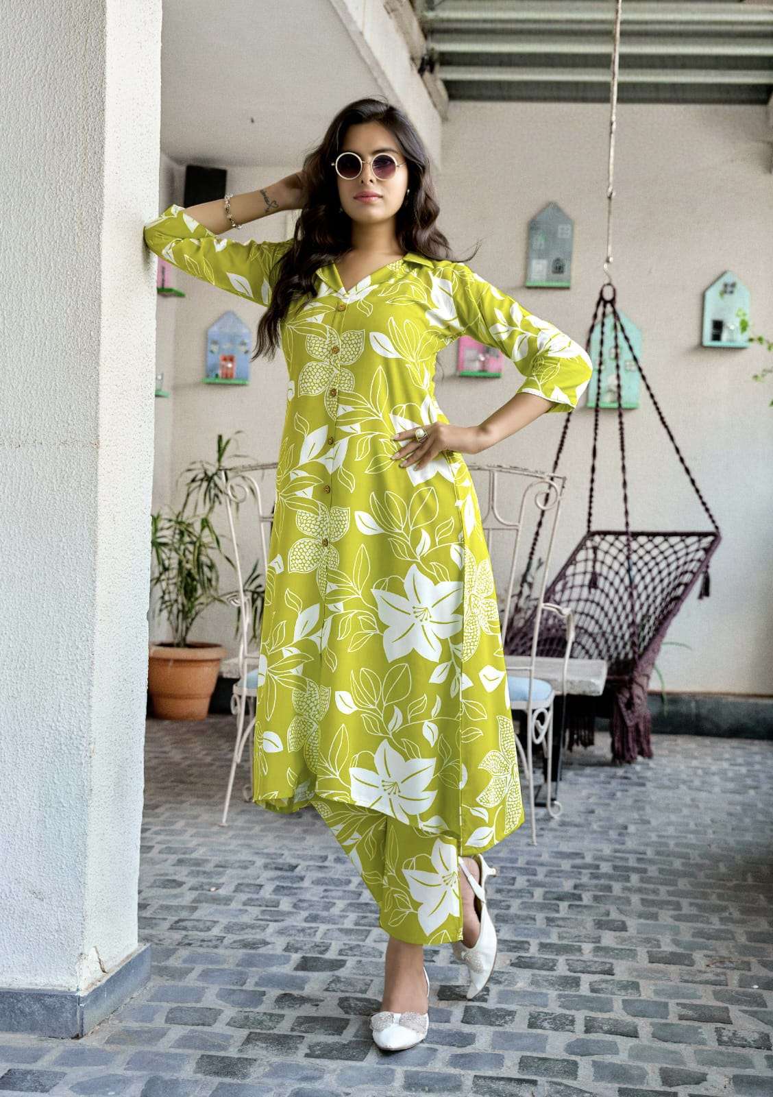 Trendy Touch A Line Fancy Rayon Print Cord Sets Collection Online at Krisha Creation